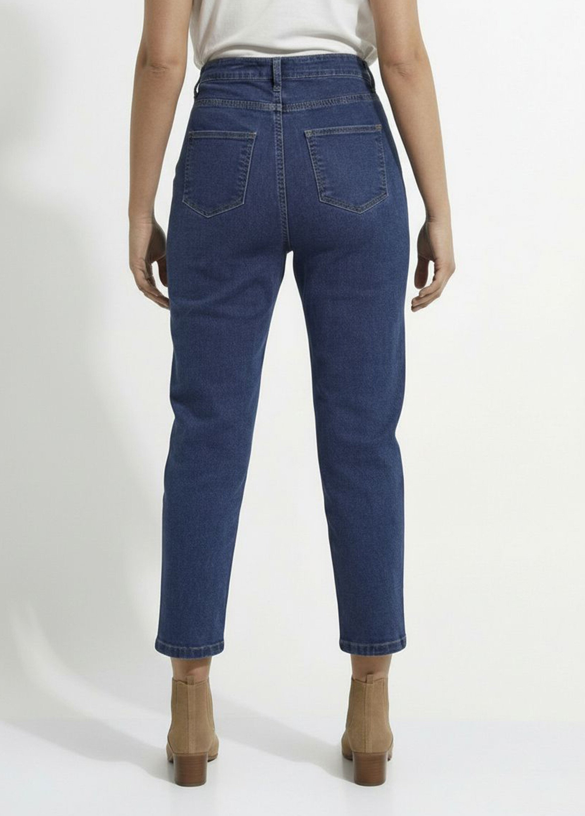 Jean taille haute coupe droite 7/8ème