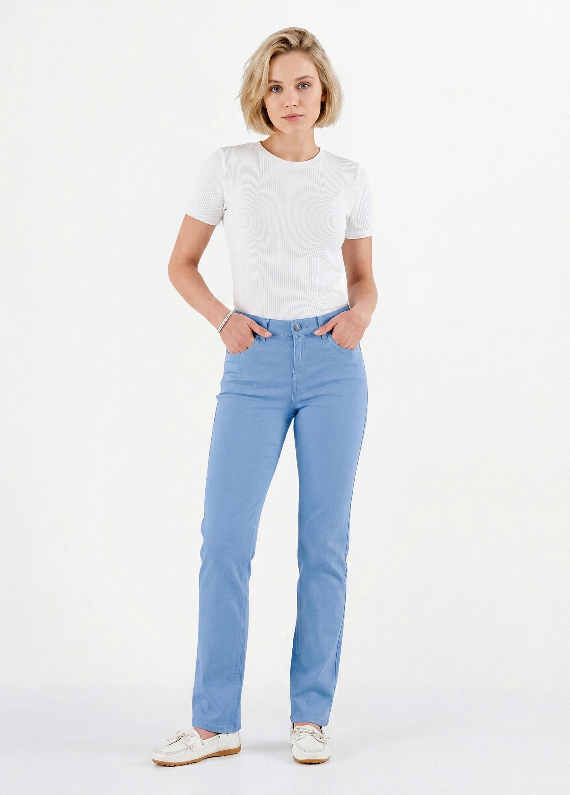 Le pantalon 5 poches brodé Femme Bleu NOMINAL SI1