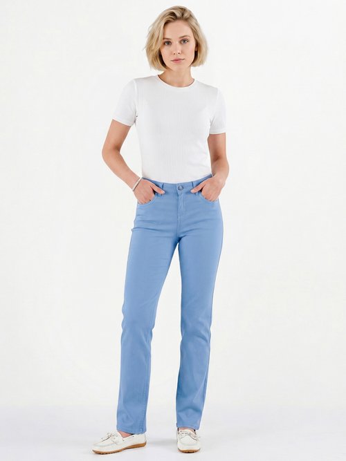 Le pantalon 5 poches brodé Femme Bleu NOMINAL SI1