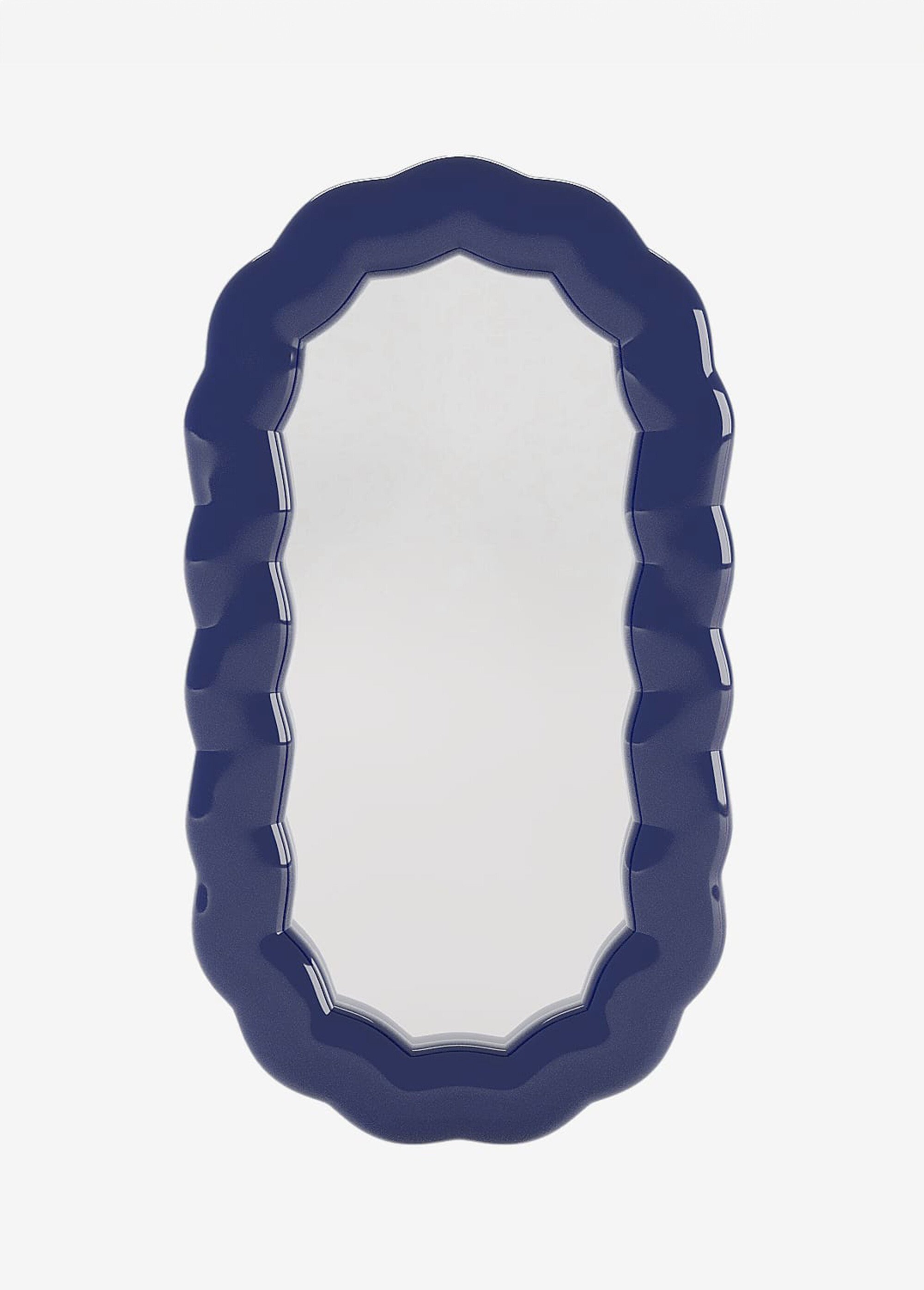 Miroir ovale décor céramique fantaisie Bleu POT-BROOKLYN FA1