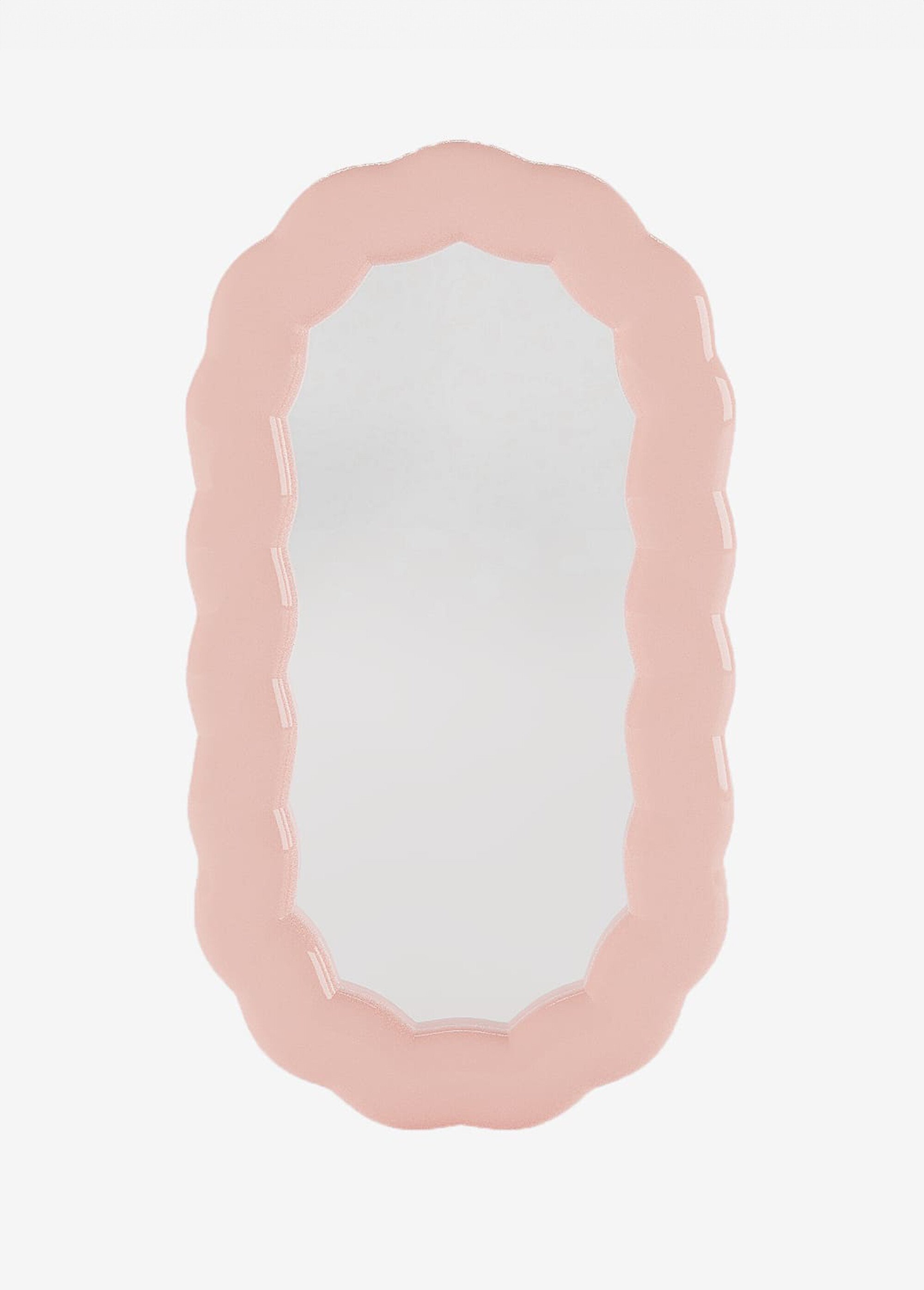 Miroir ovale décor céramique fantaisie