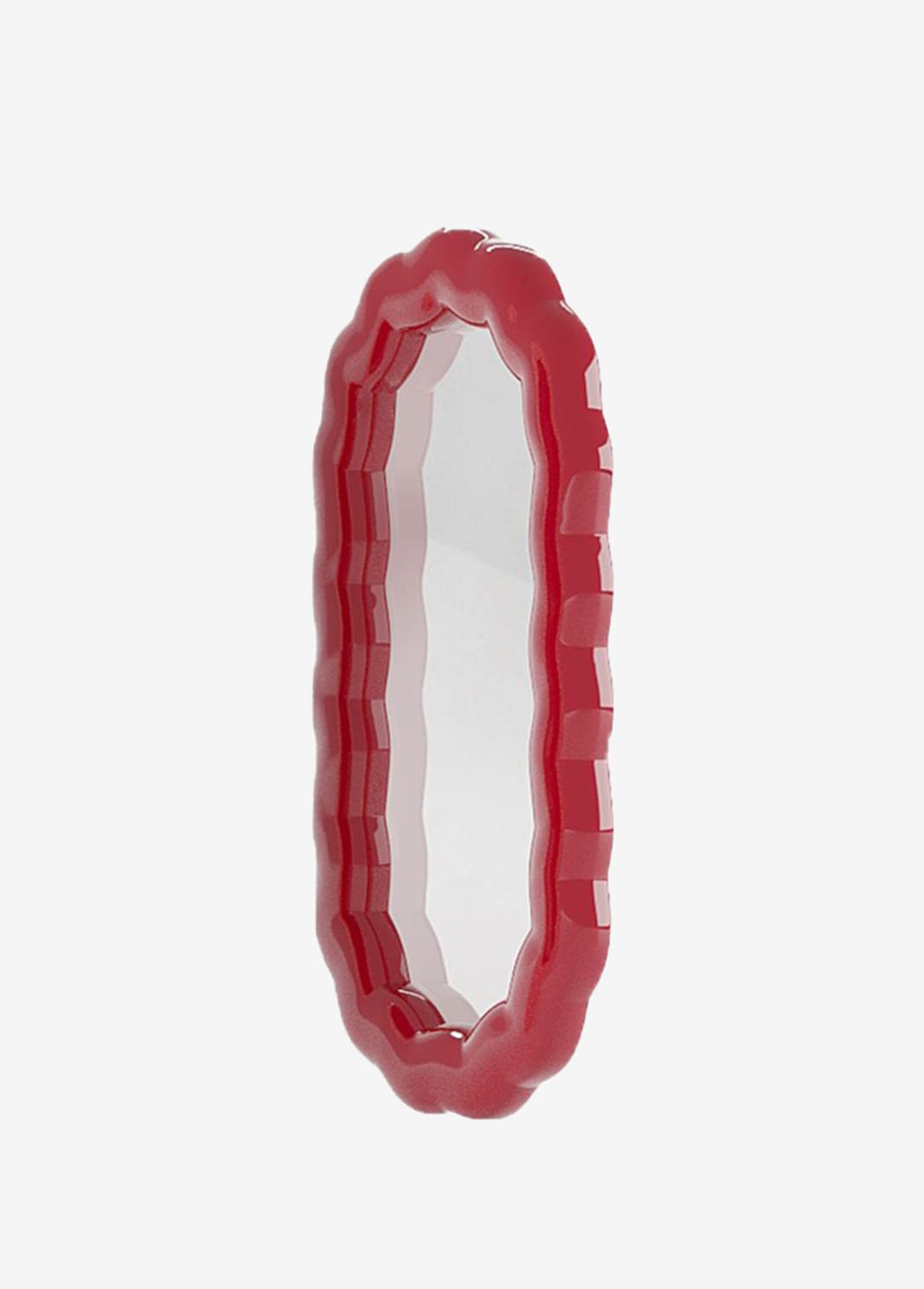 Miroir ovale décor céramique fantaisie Rouge POT-BROOKLYN DE1