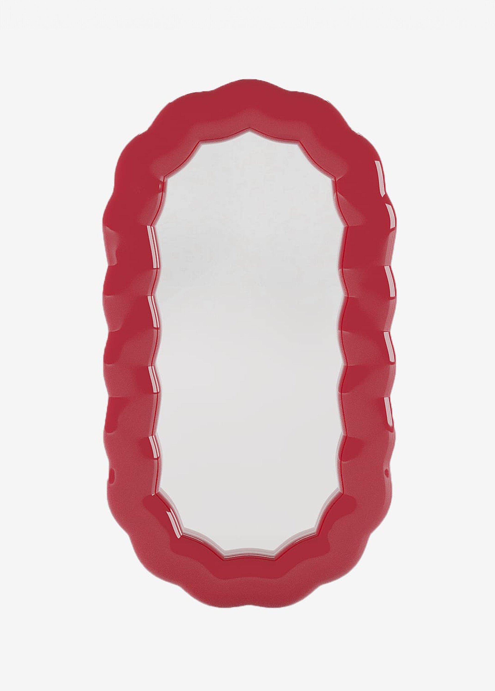 Miroir ovale décor céramique fantaisie Rouge POT-BROOKLYN FA1