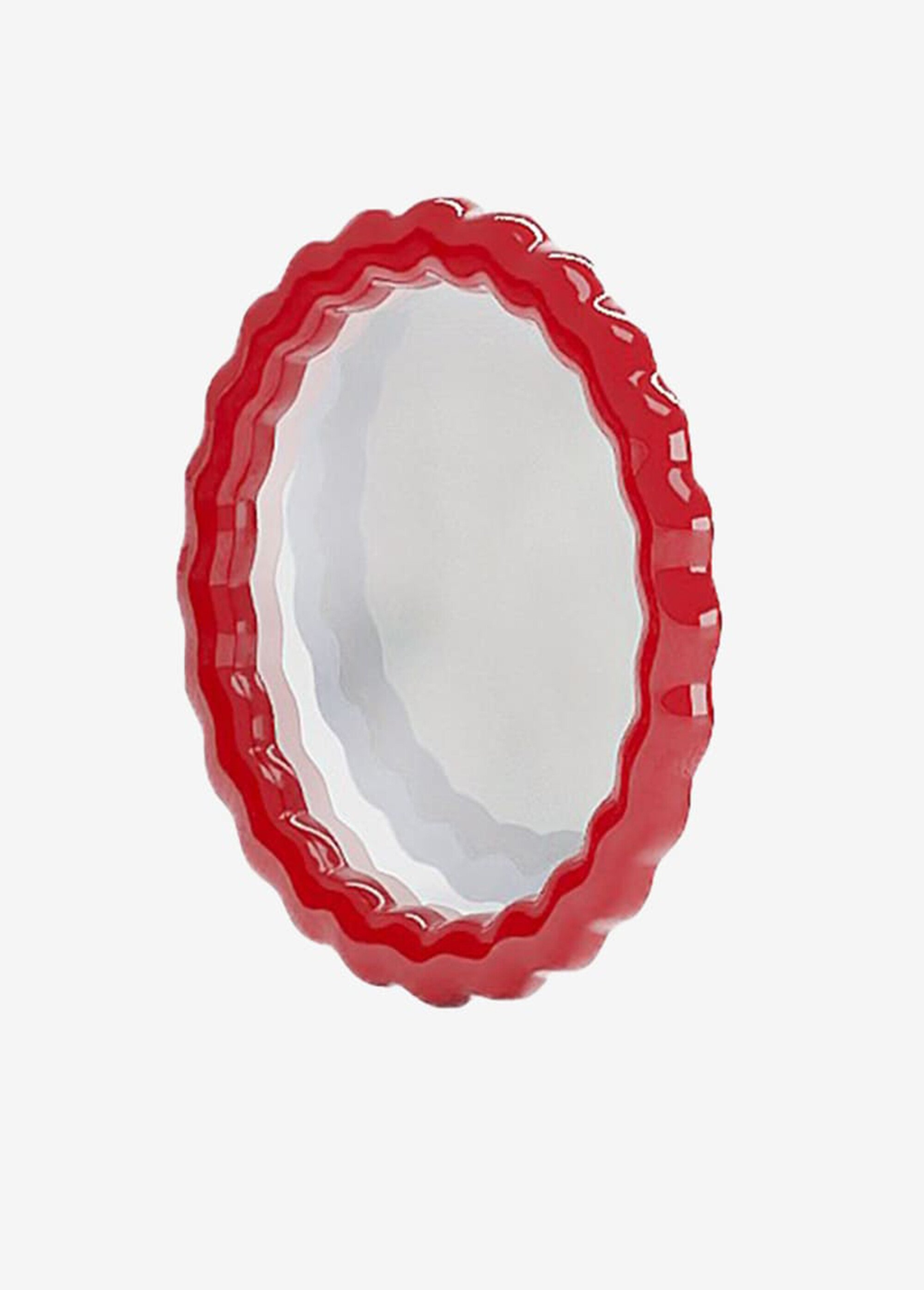 Miroir rond décor céramique fantaisie Rouge POT-GEORGIA DE1