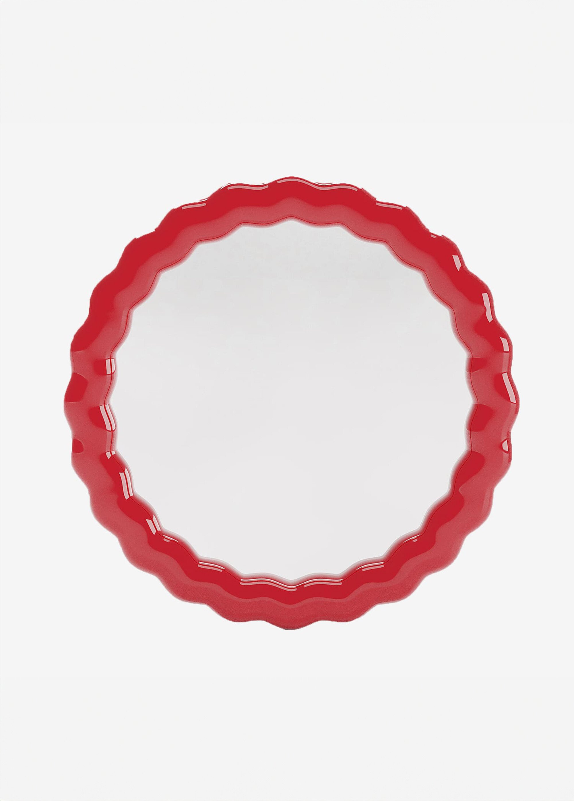 Miroir rond décor céramique fantaisie Rouge POT-GEORGIA FA1