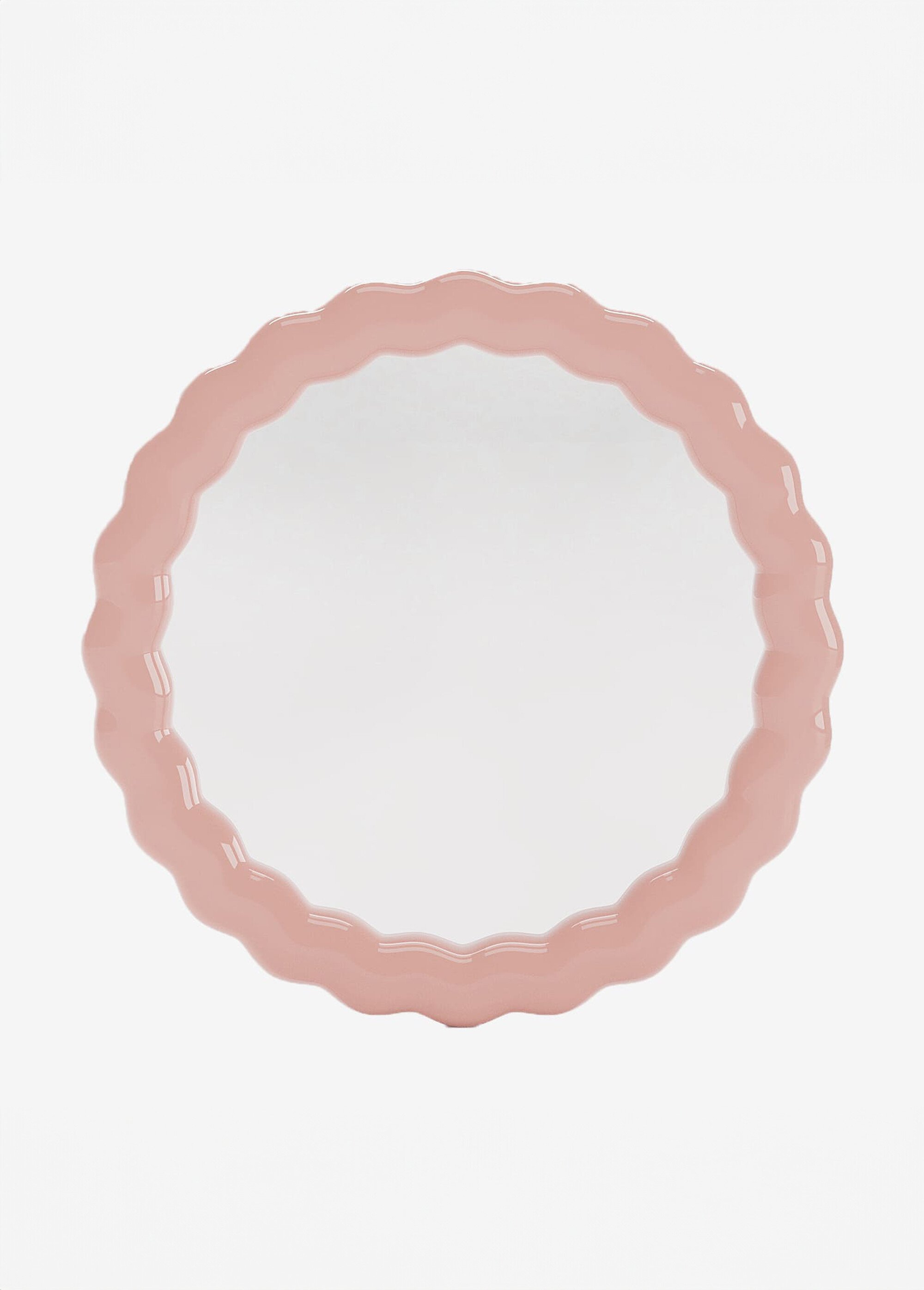 Miroir rond décor céramique fantaisie Rose POT-GEORGIA FA1