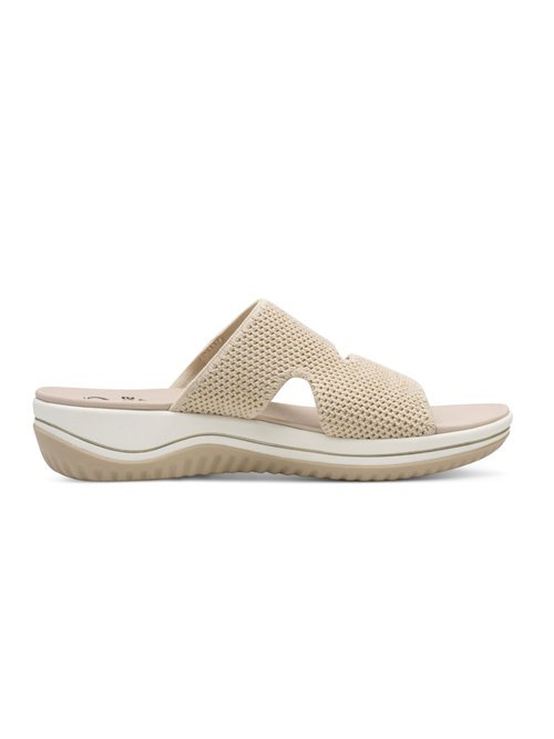 Mules légères en mesh, semelle compensée Femme Beige JAN82727043 DR1