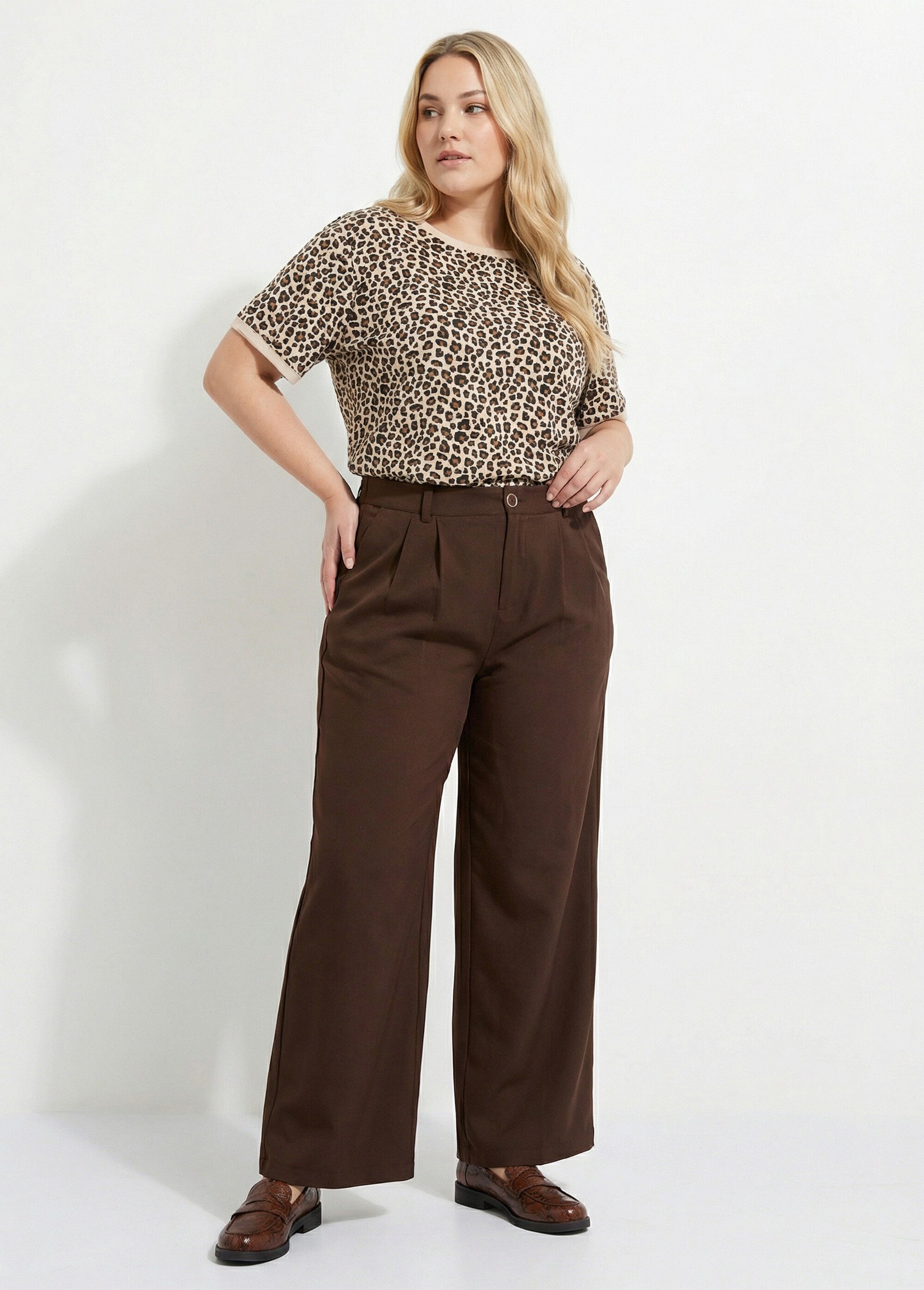 Pantalon en twill léger coupe large