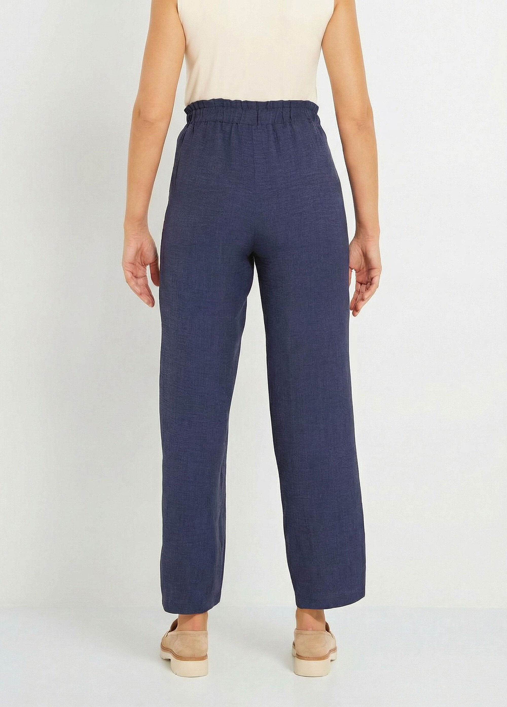 Pantalon large fluide semi élastiqué