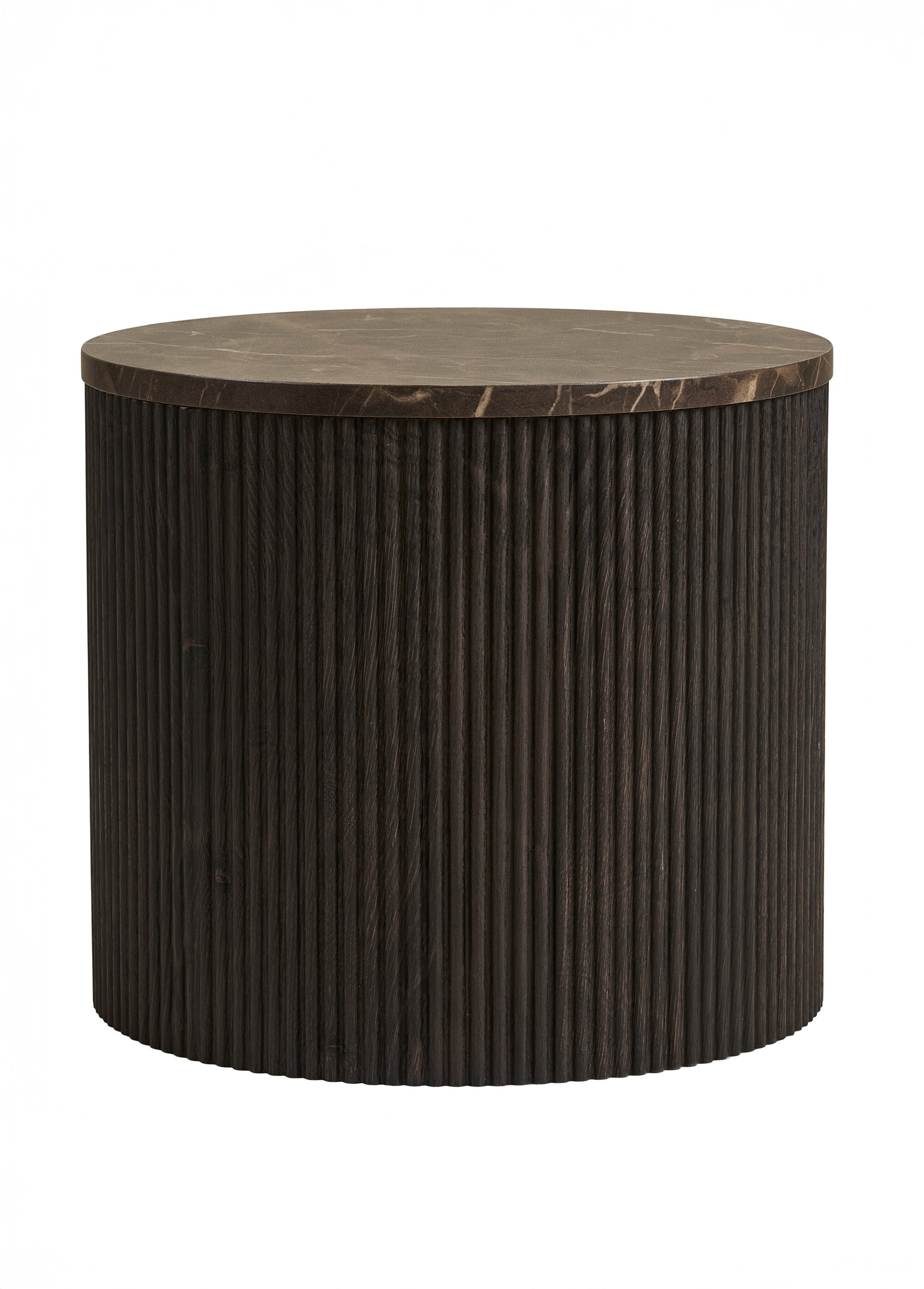 Petite table d'appoint façon marbre MARRON HN-2102190 DE1