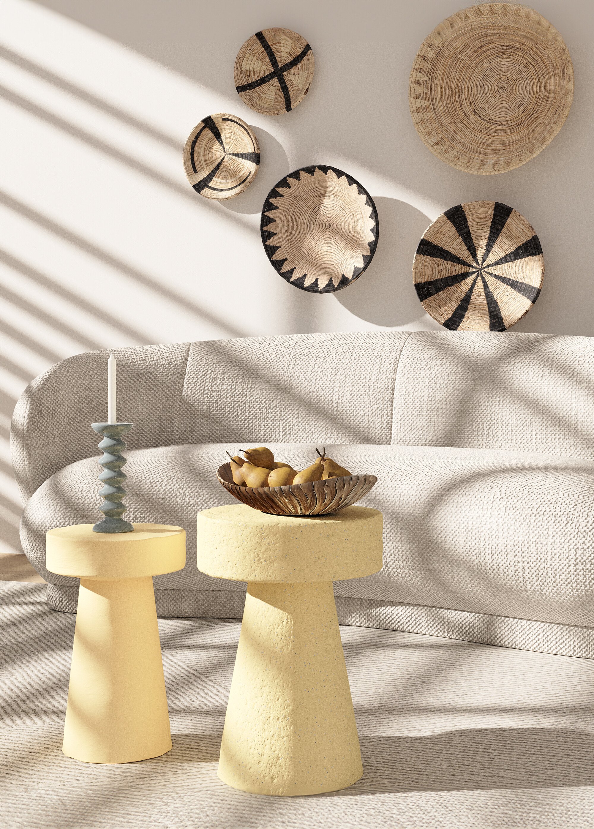 Petite table d'appoint mouchetée design BLEU POT-ANEMONE SF1