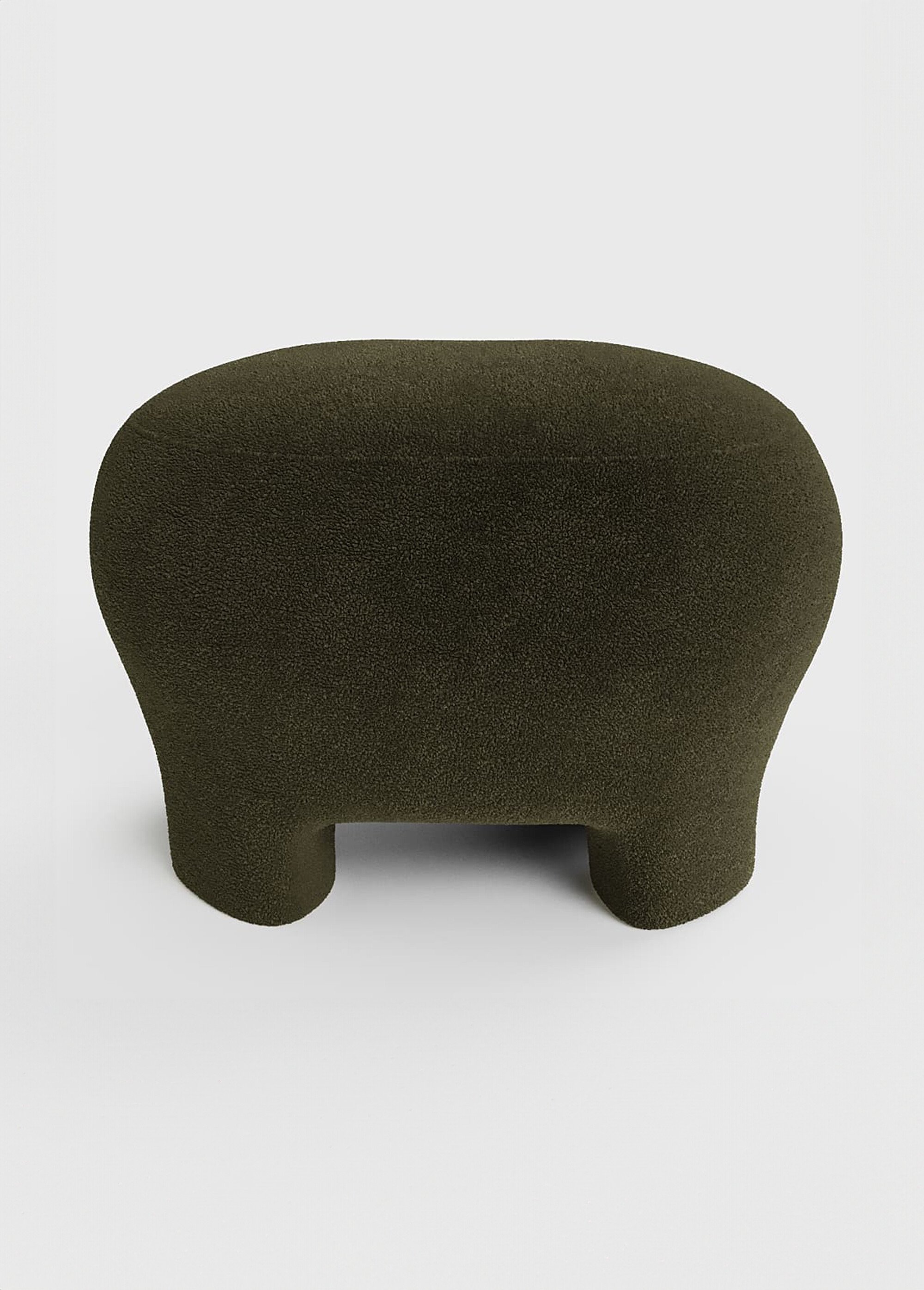 Pouf repose pieds en tissu bouclette VERT POT-NINON FA1
