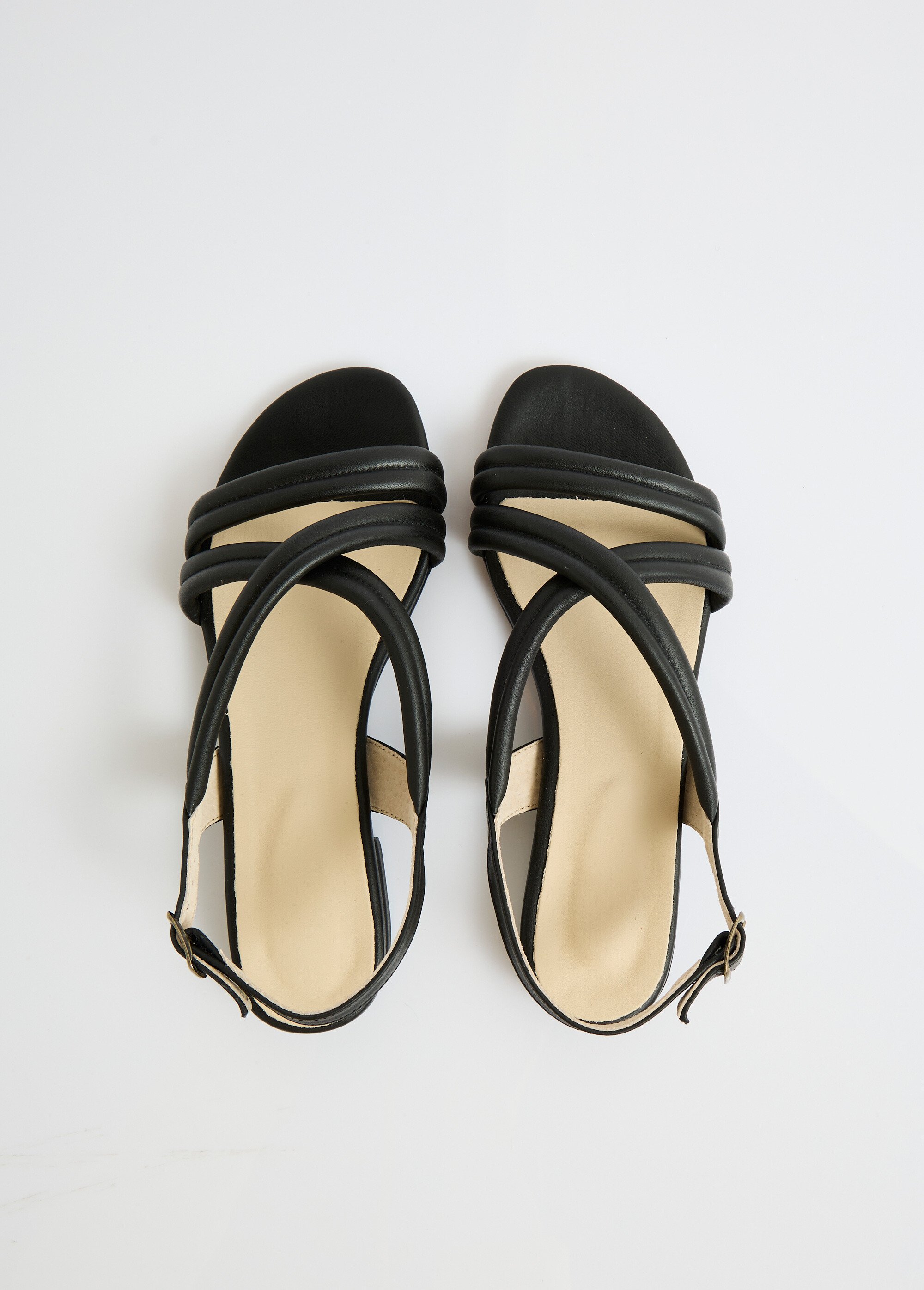 Sandales à talon brides croisées cuir Femme Noir ODORAT OV1