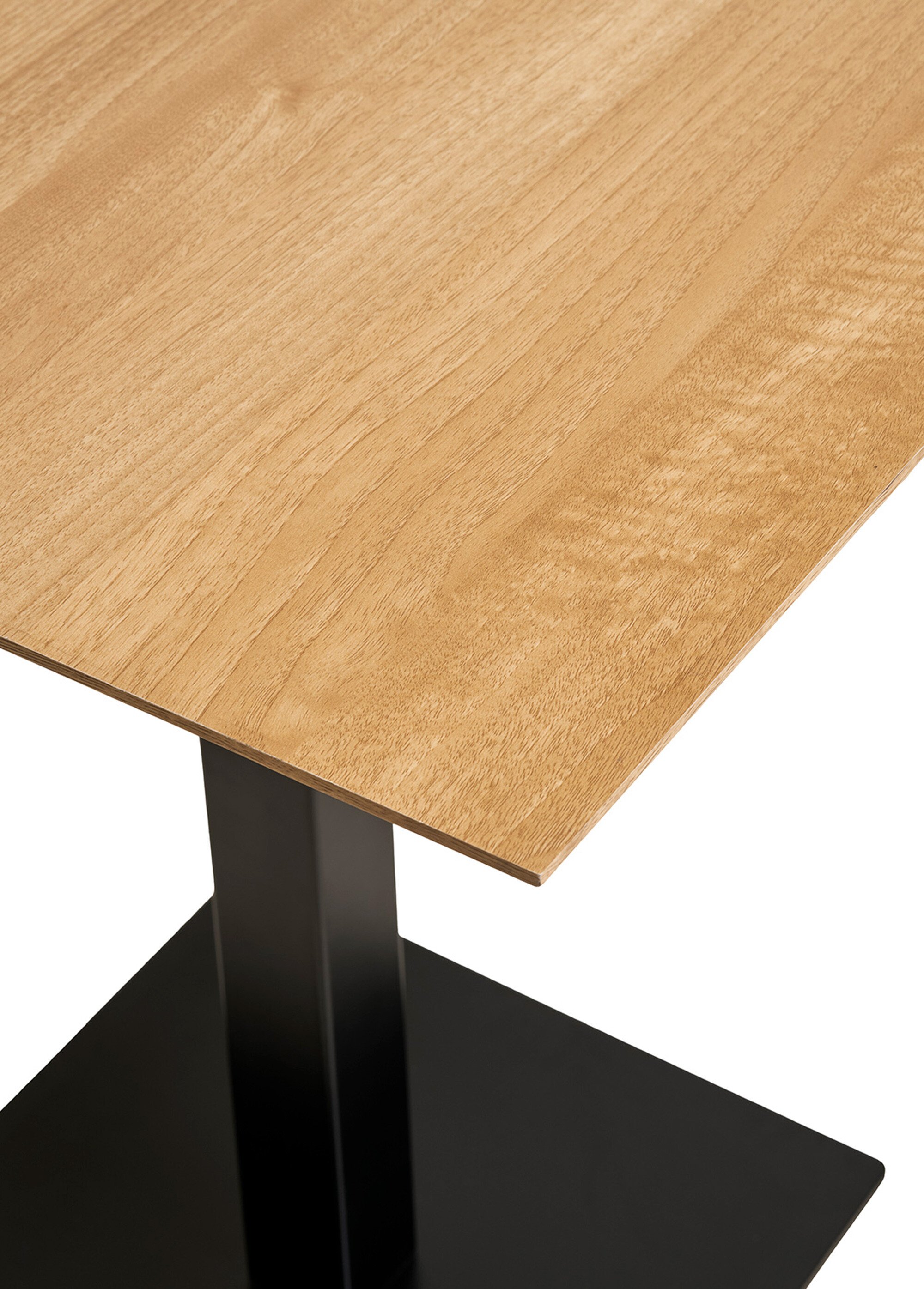 Table carrée type bois clair, pied acier BEIGE HN-2250001 DE2