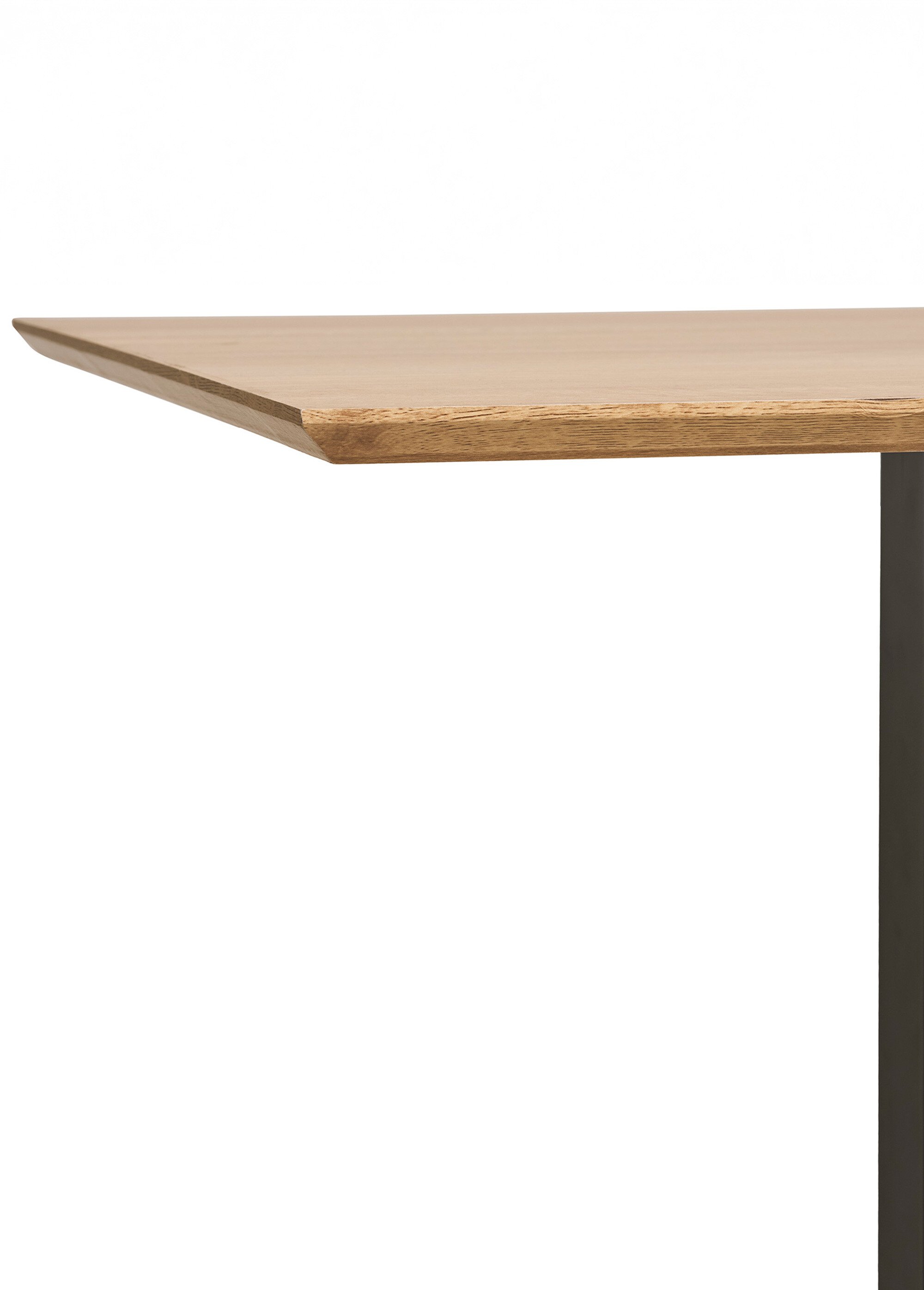 Table carrée type bois clair, pied acier BEIGE HN-2250001 DE3