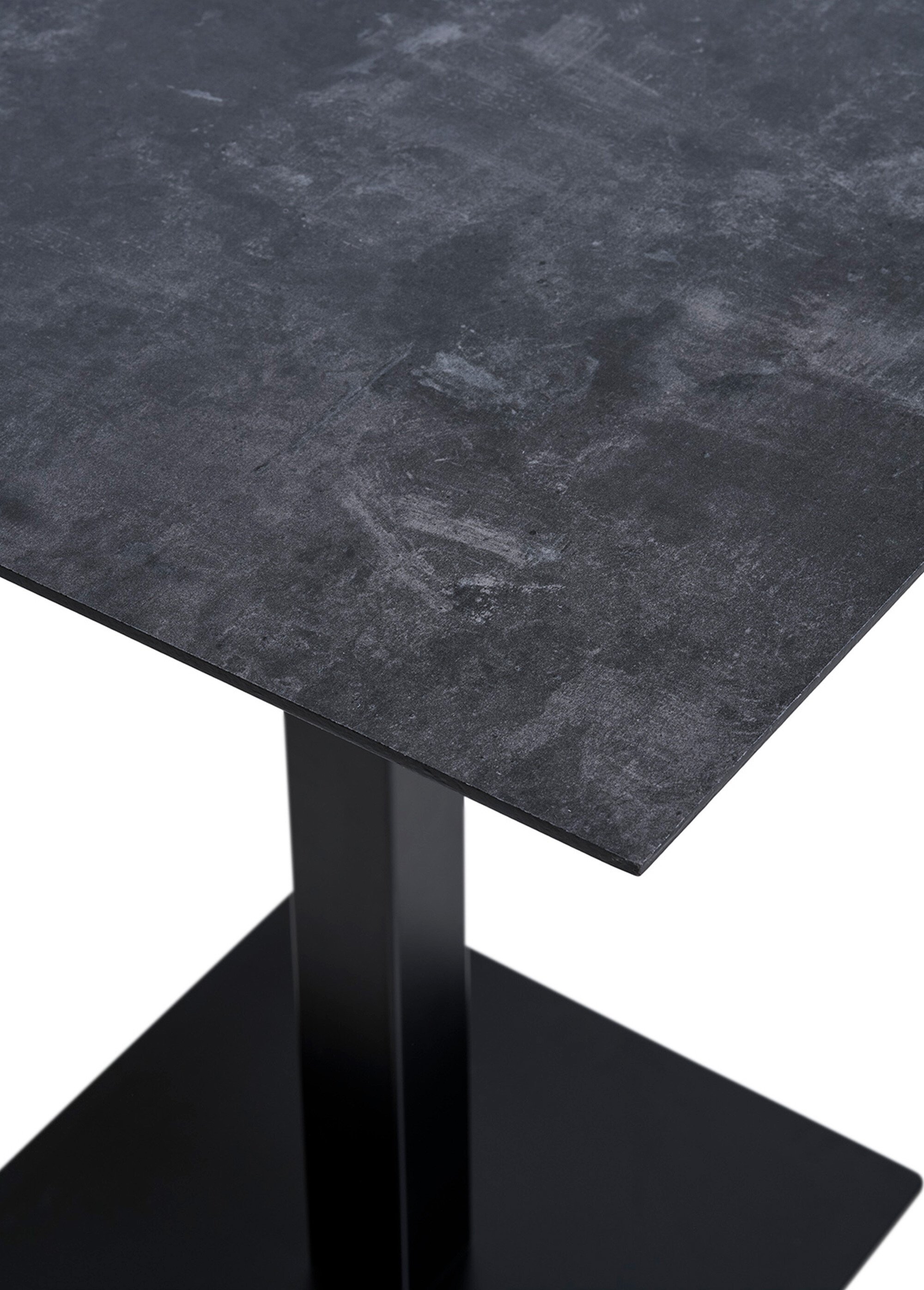 Table carrée type bois clair, pied acier GRIS HN-2250002 DE2