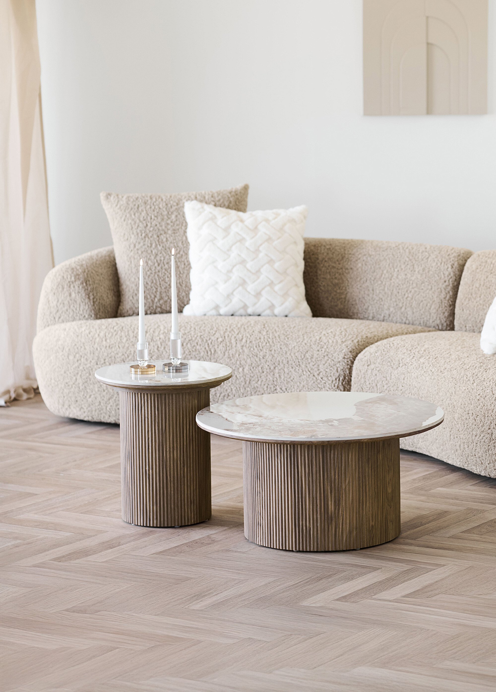 Table d'appoint haute, dessus céramique MARRON HN-2151045 SI1