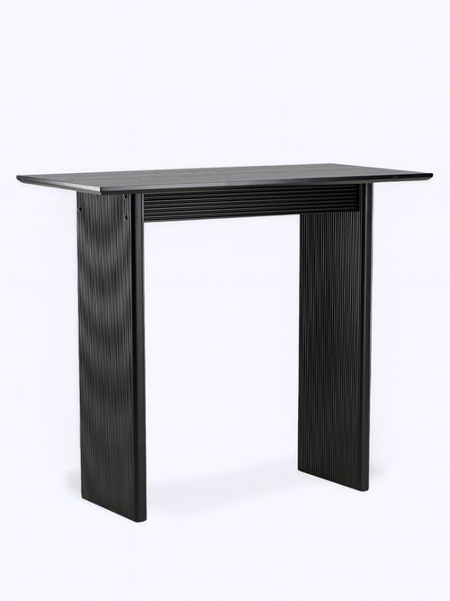 Table de bar haute, piètement rainuré NOIR VEN-61118-100 FA1