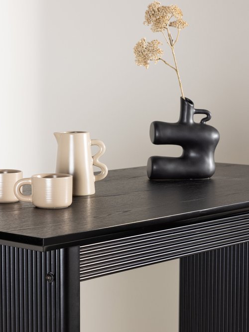 Table de bar haute, piètement rainuré NOIR VEN-61118-100 SI2