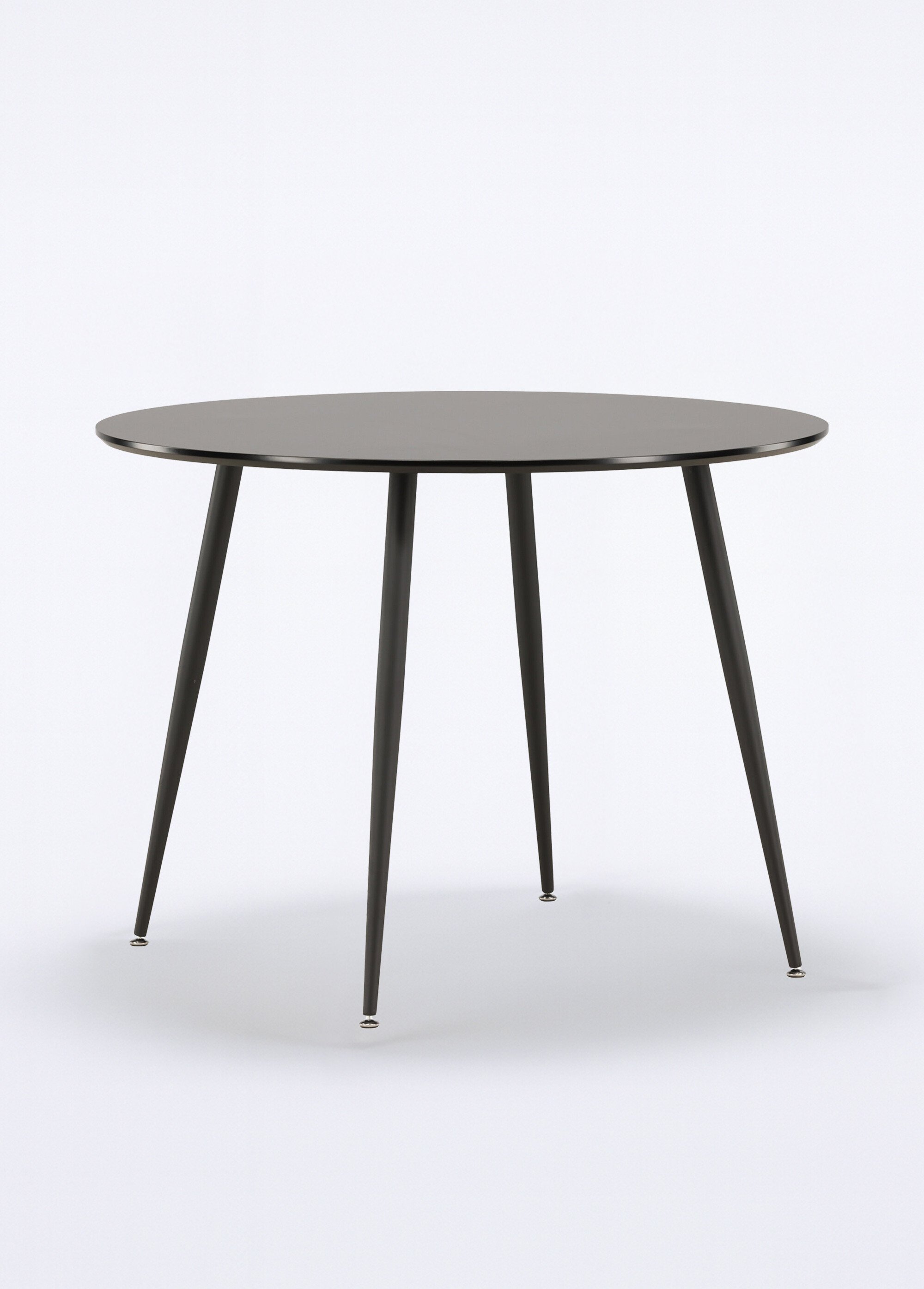 Table ronde, plateau fin et pieds compas NOIR VEN-27940-488 FA1
