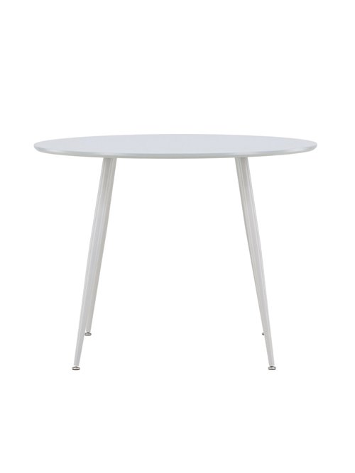 Table ronde, style épuré et pieds compas GRIS VEN-61100-165 DE1