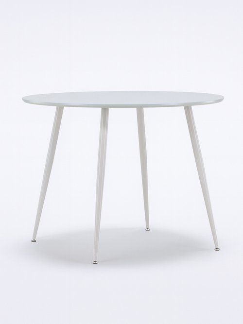 Table ronde, style épuré et pieds compas GRIS VEN-61100-165 FA1