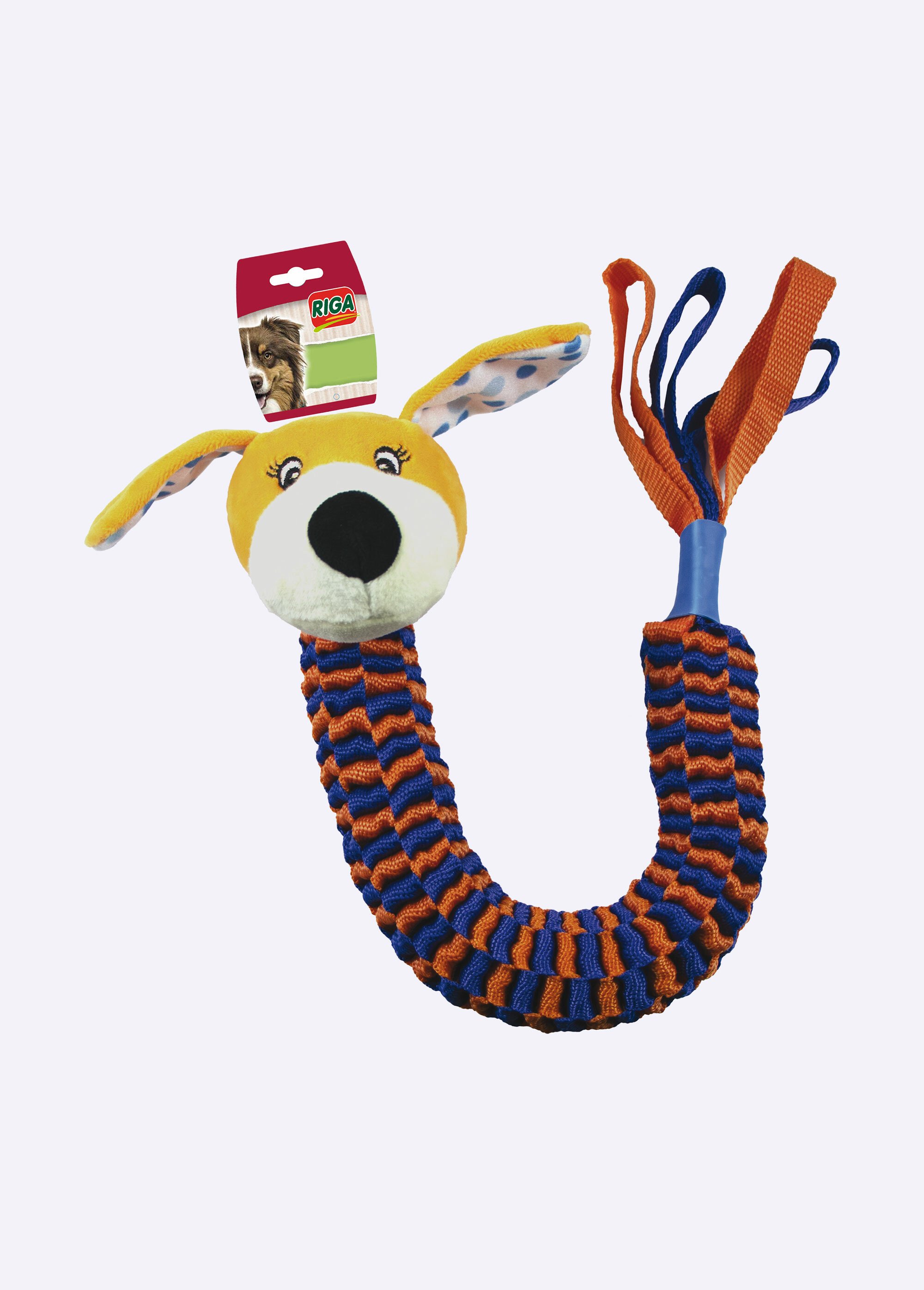 Jouet tressé pour animal, forme chien ORANGE RIG-00006737EL FA1