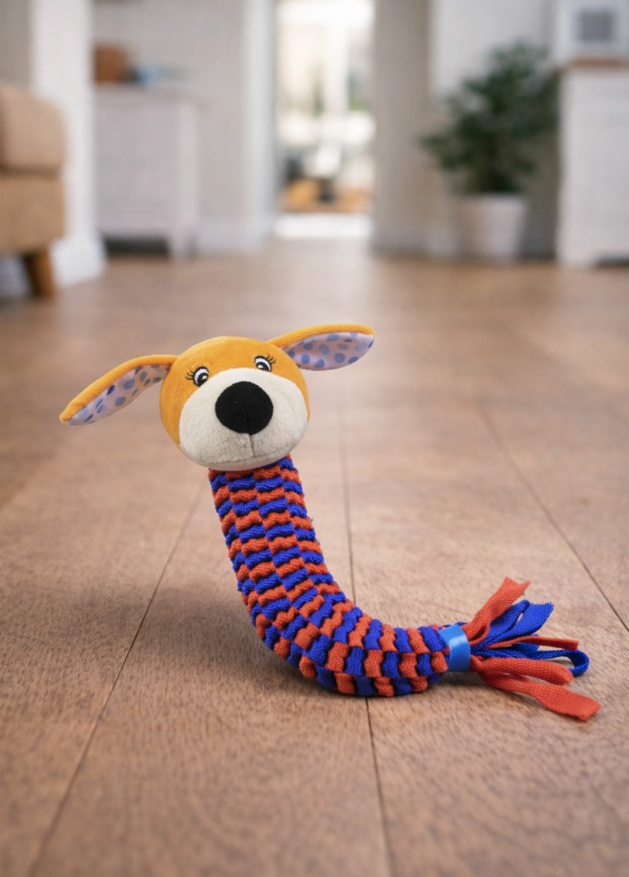 Jouet tressé pour animal, forme chien ORANGE RIG-00006737EL SI1