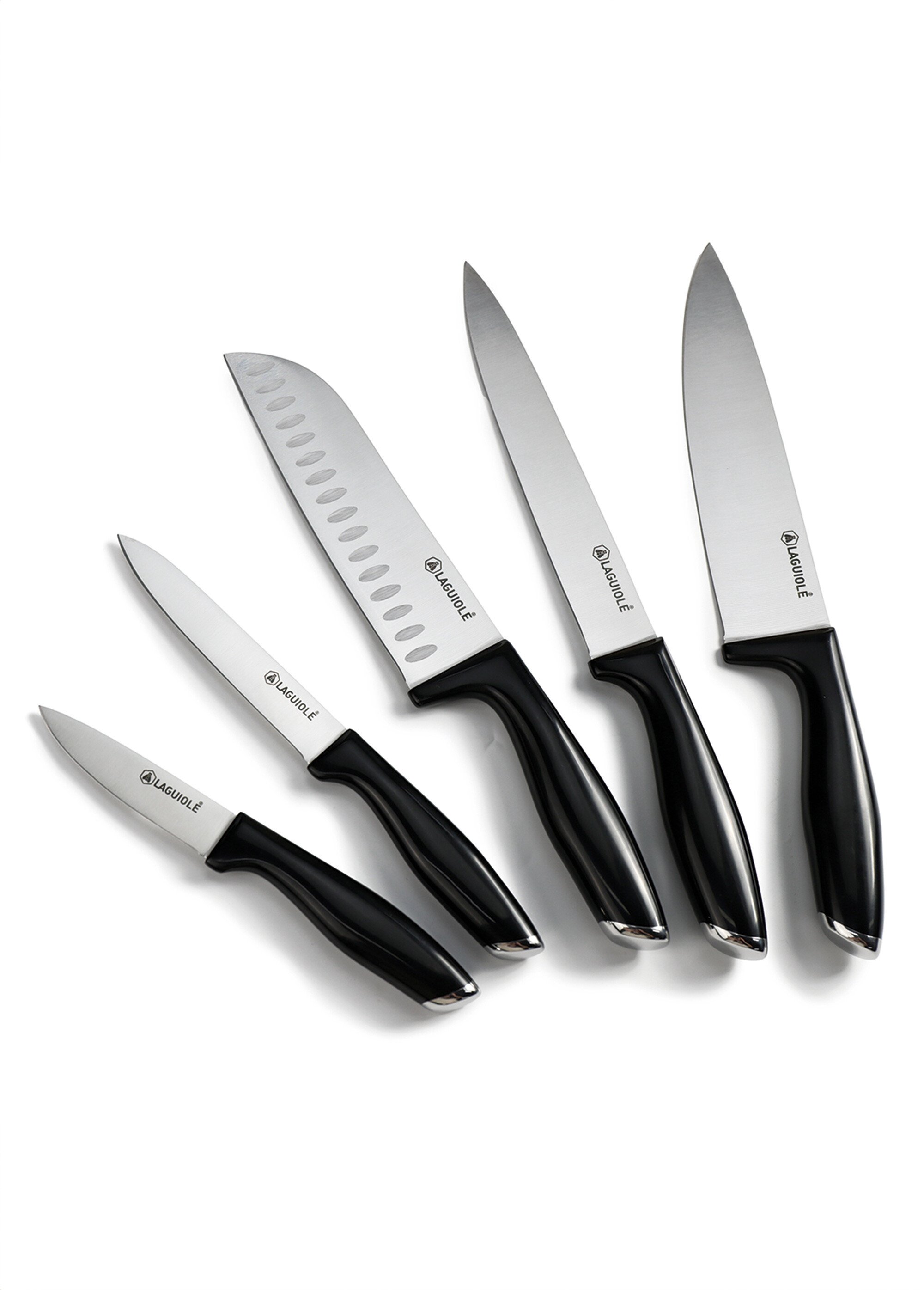 Bloc inox 5 couteaux lame acier Lumin