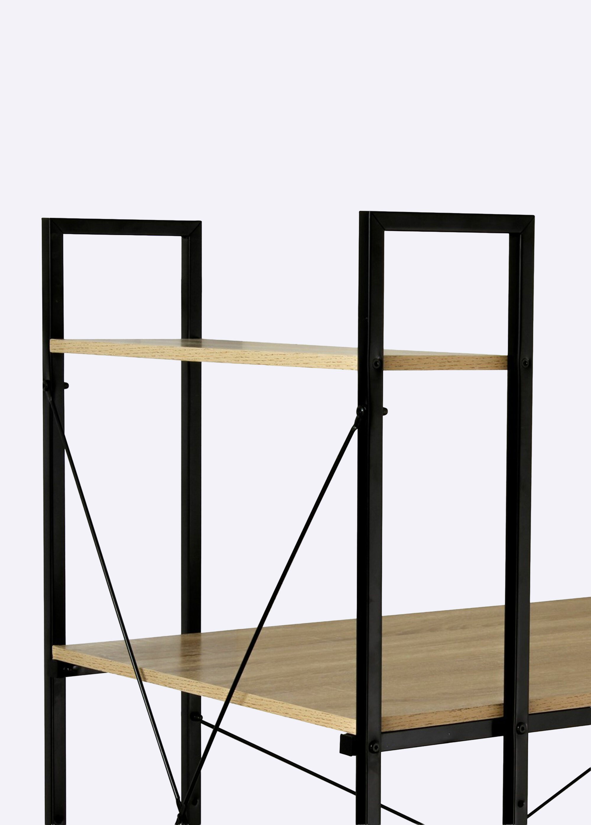 Bureau industriel métal et décor bois