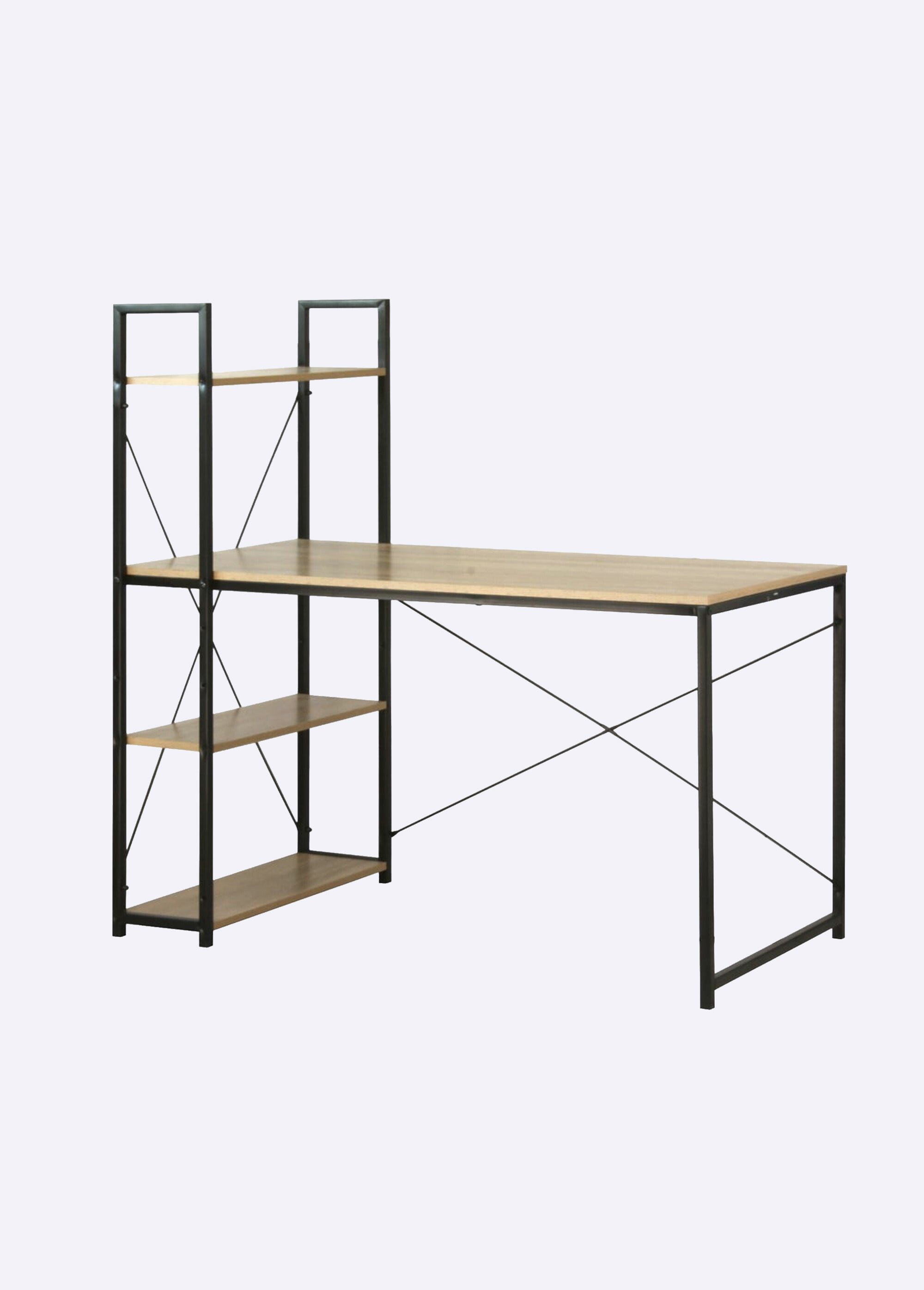 Bureau industriel métal et décor bois