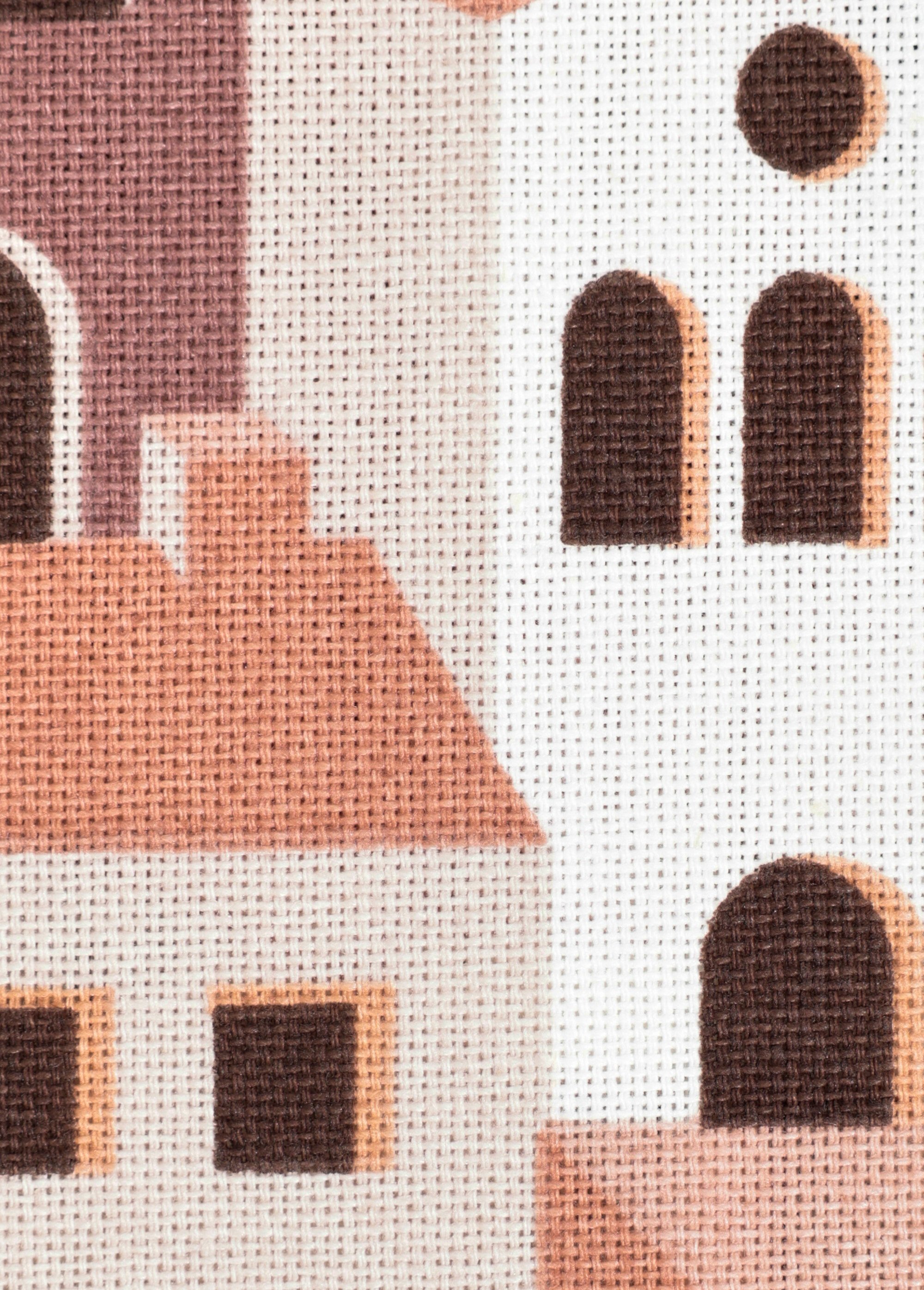 Coupon déco, motif maisons 3x1,4m ROUGE COT149881 DE2