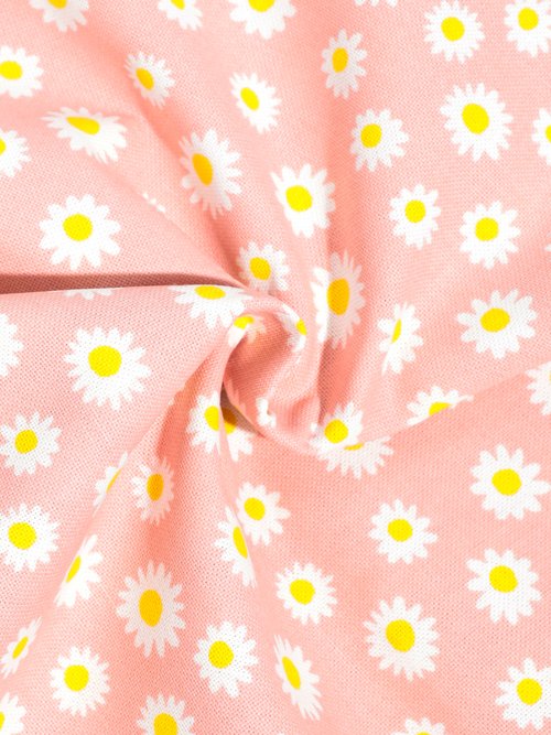 Coupon tissu déco, pâquerettes 3x1,4m ROSE COT149891 FA1