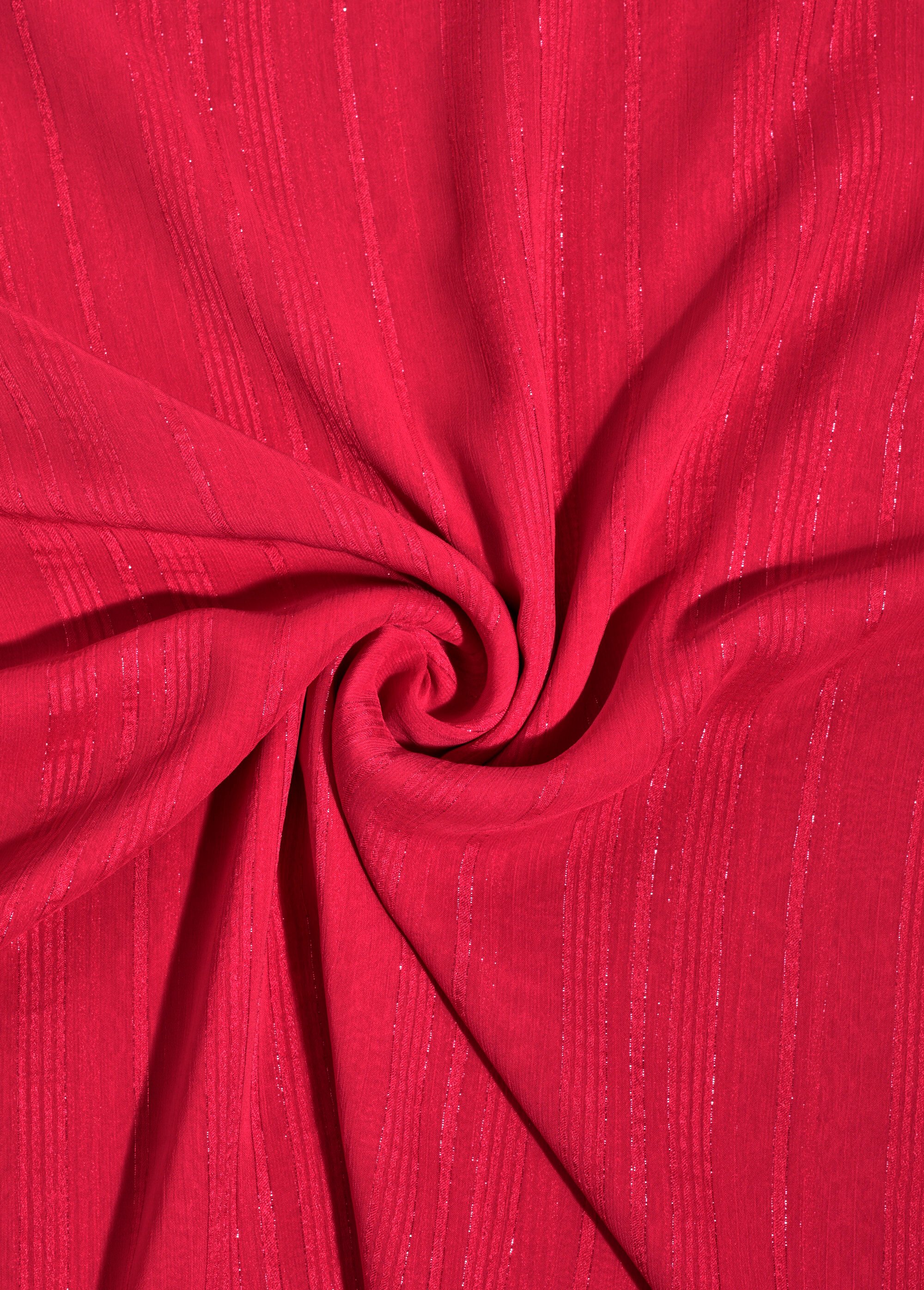Coupon tissu voile fil métallisé, rubis