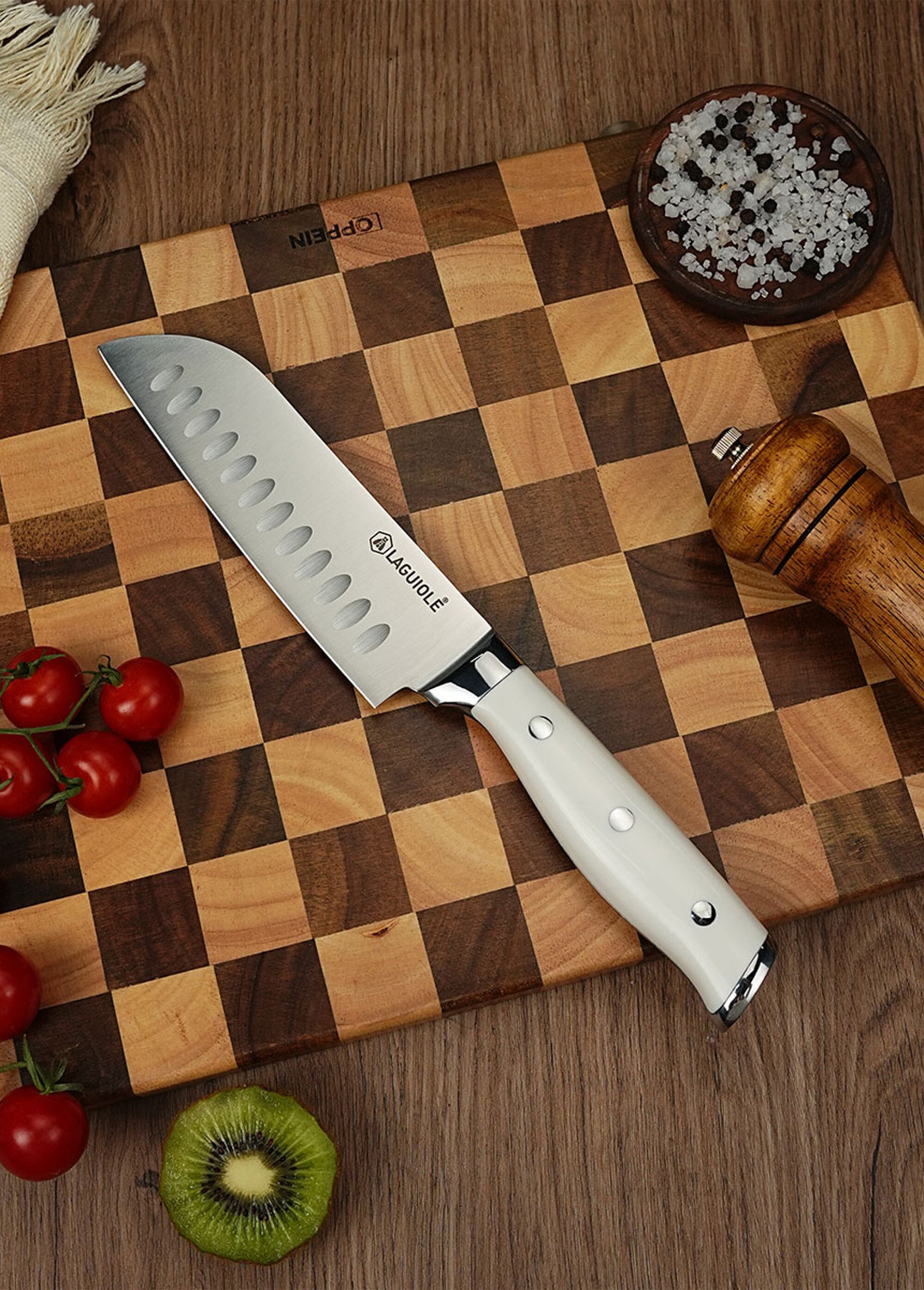 Couteau Santoku avec lame forgée, Elégance Blanc 9171920 SI1