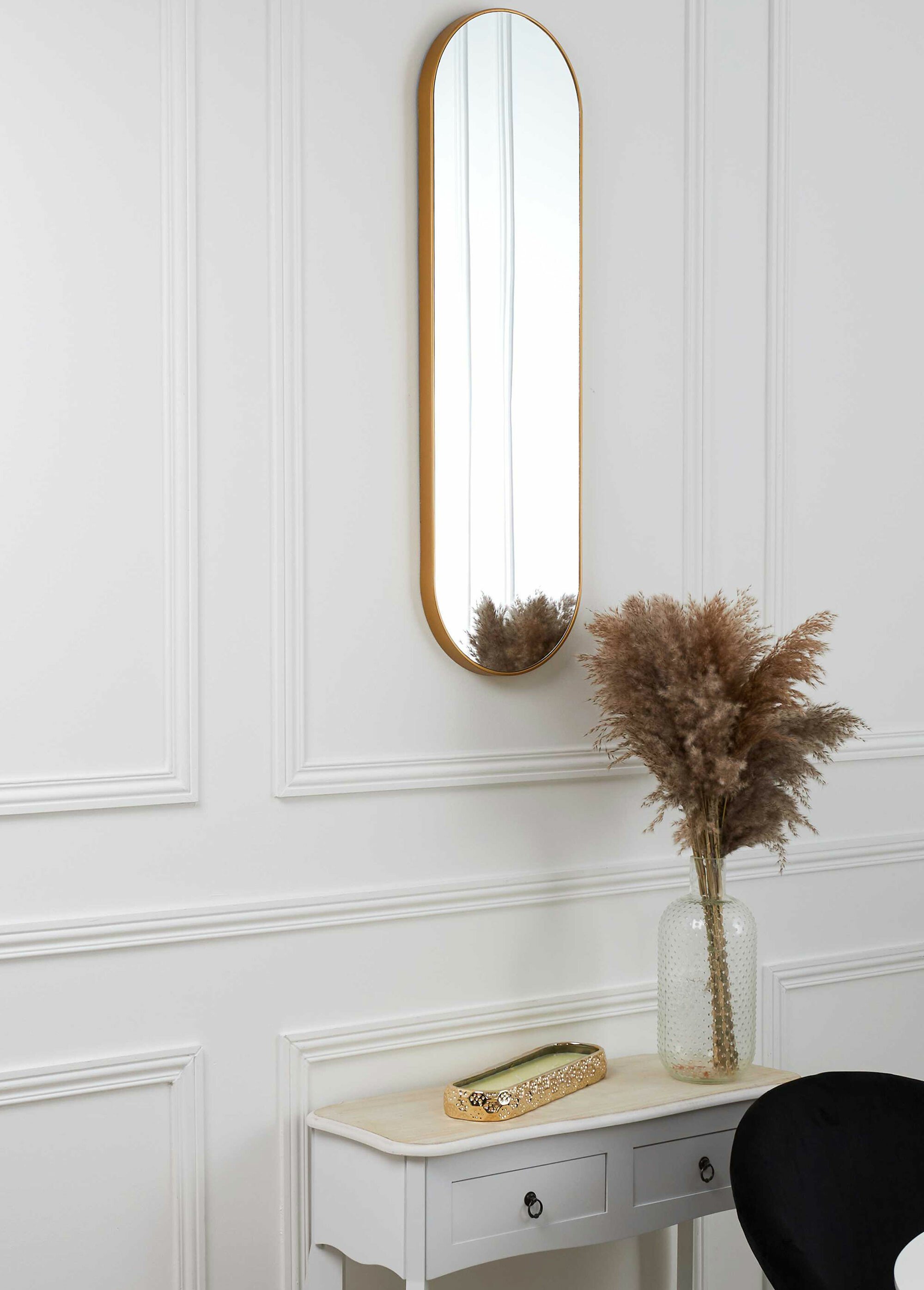 Miroir ovale chic, bord métallisé Doré CMP-HD0029 SI1