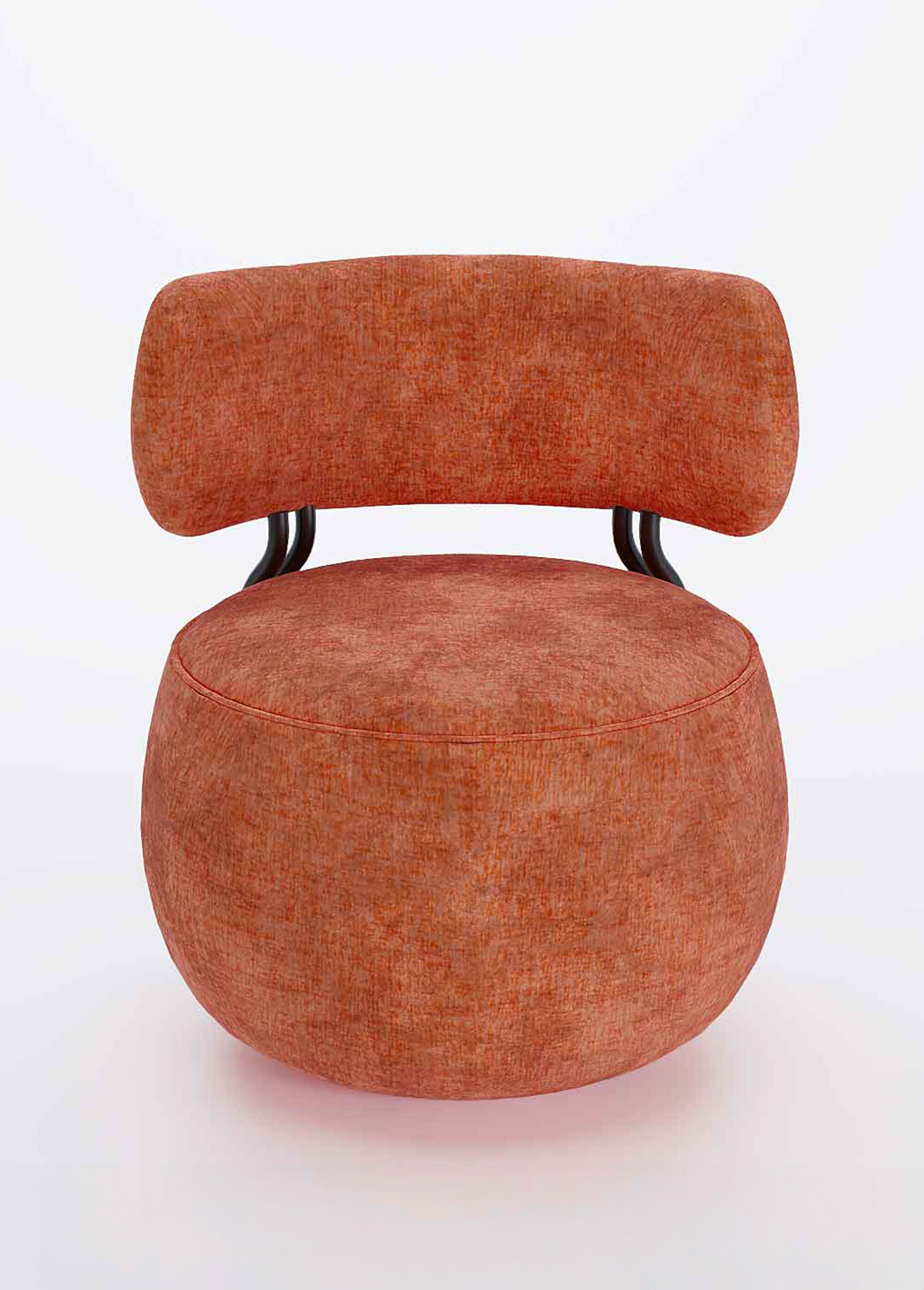 Fauteuil arrondi avec dossier et assise basse MARRON POT-MIA DE1
