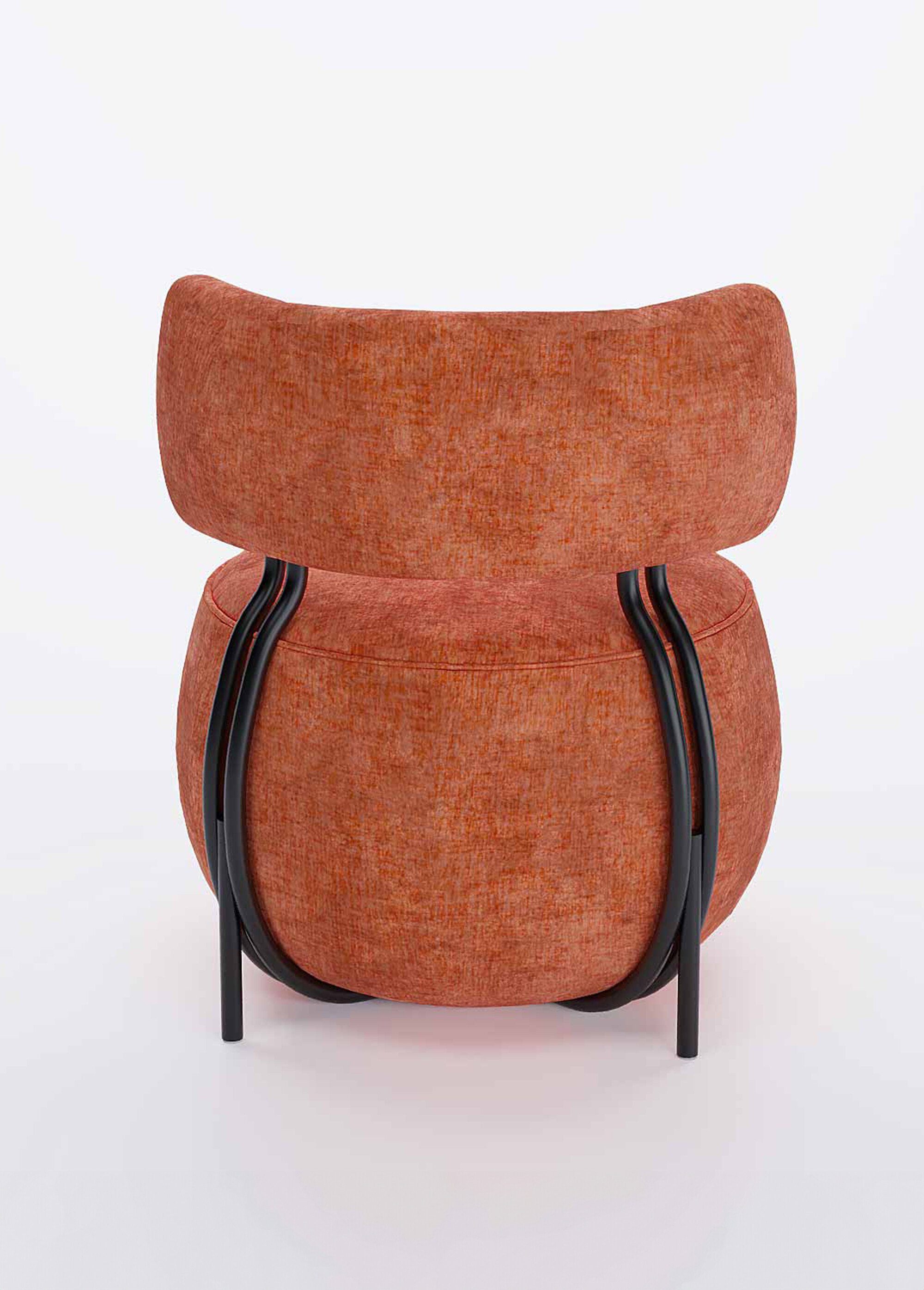Fauteuil arrondi avec dossier et assise basse