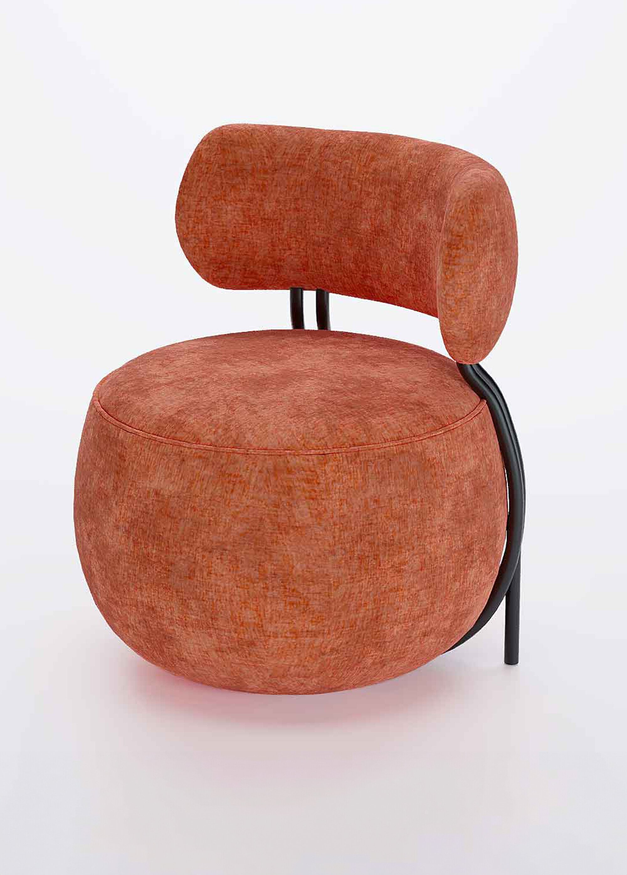 Fauteuil arrondi avec dossier et assise basse MARRON POT-MIA FA1