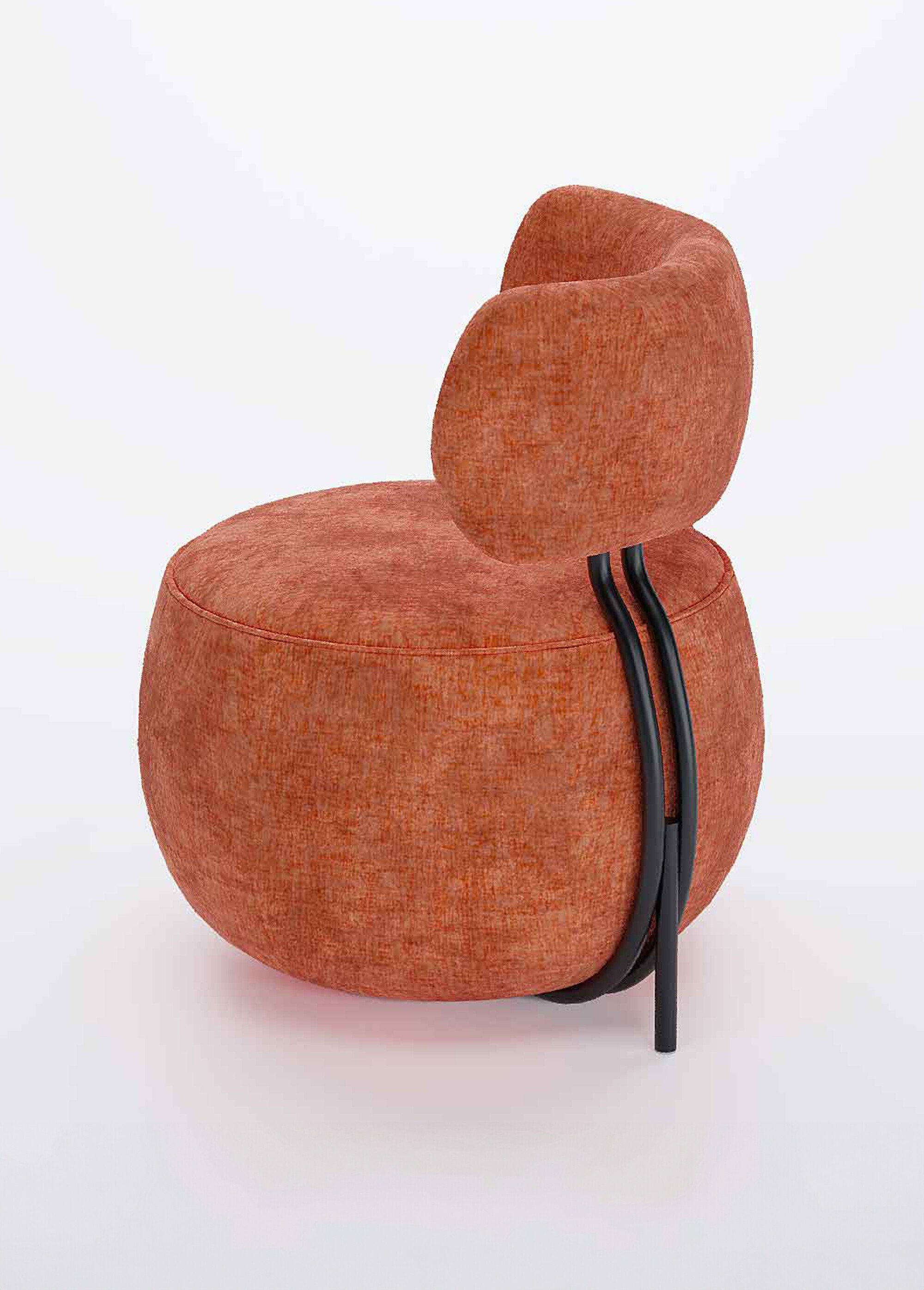 Fauteuil arrondi avec dossier et assise basse MARRON POT-MIA GA1