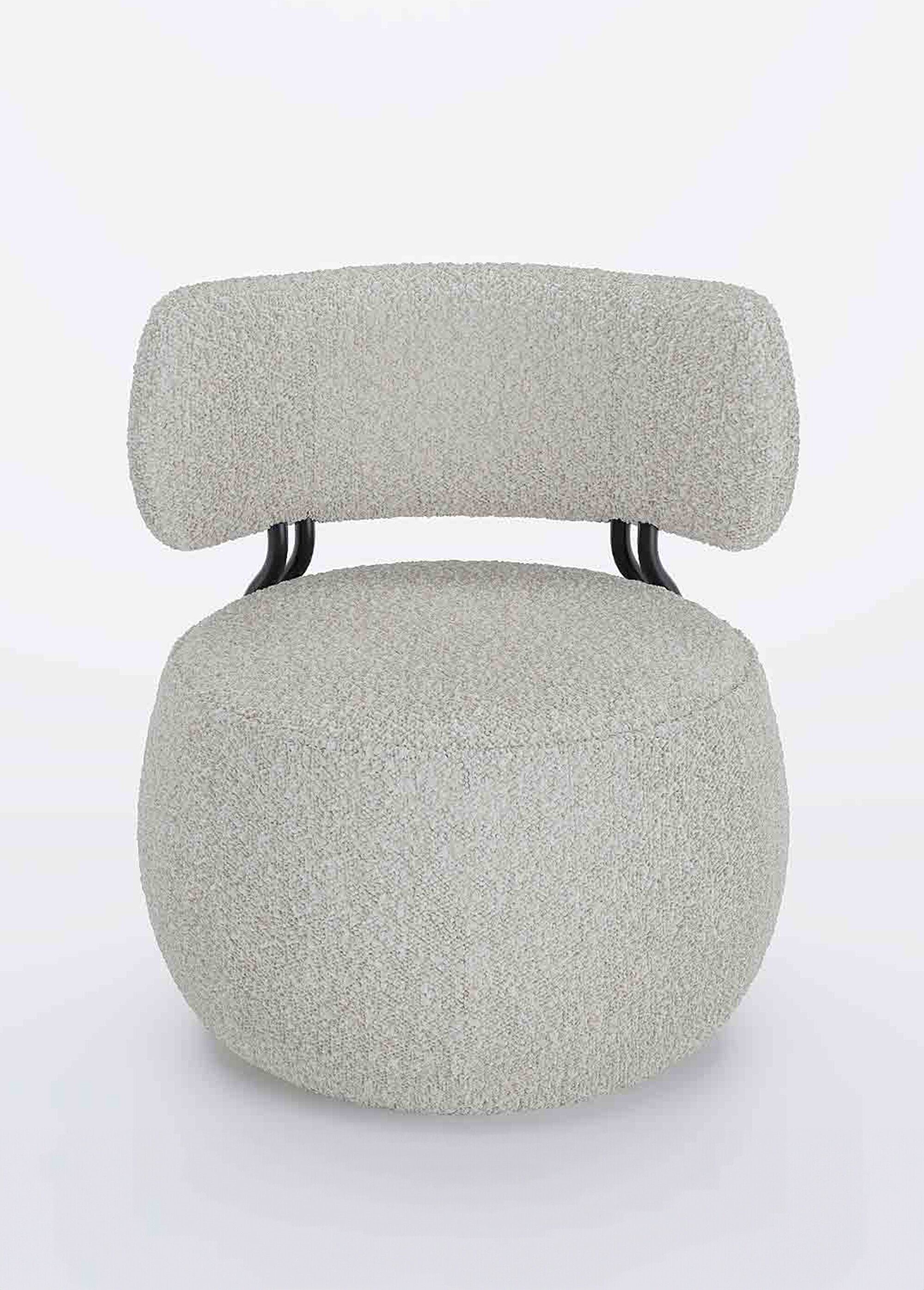 Fauteuil arrondi avec dossier et assise basse GRIS POT-MIA DE1