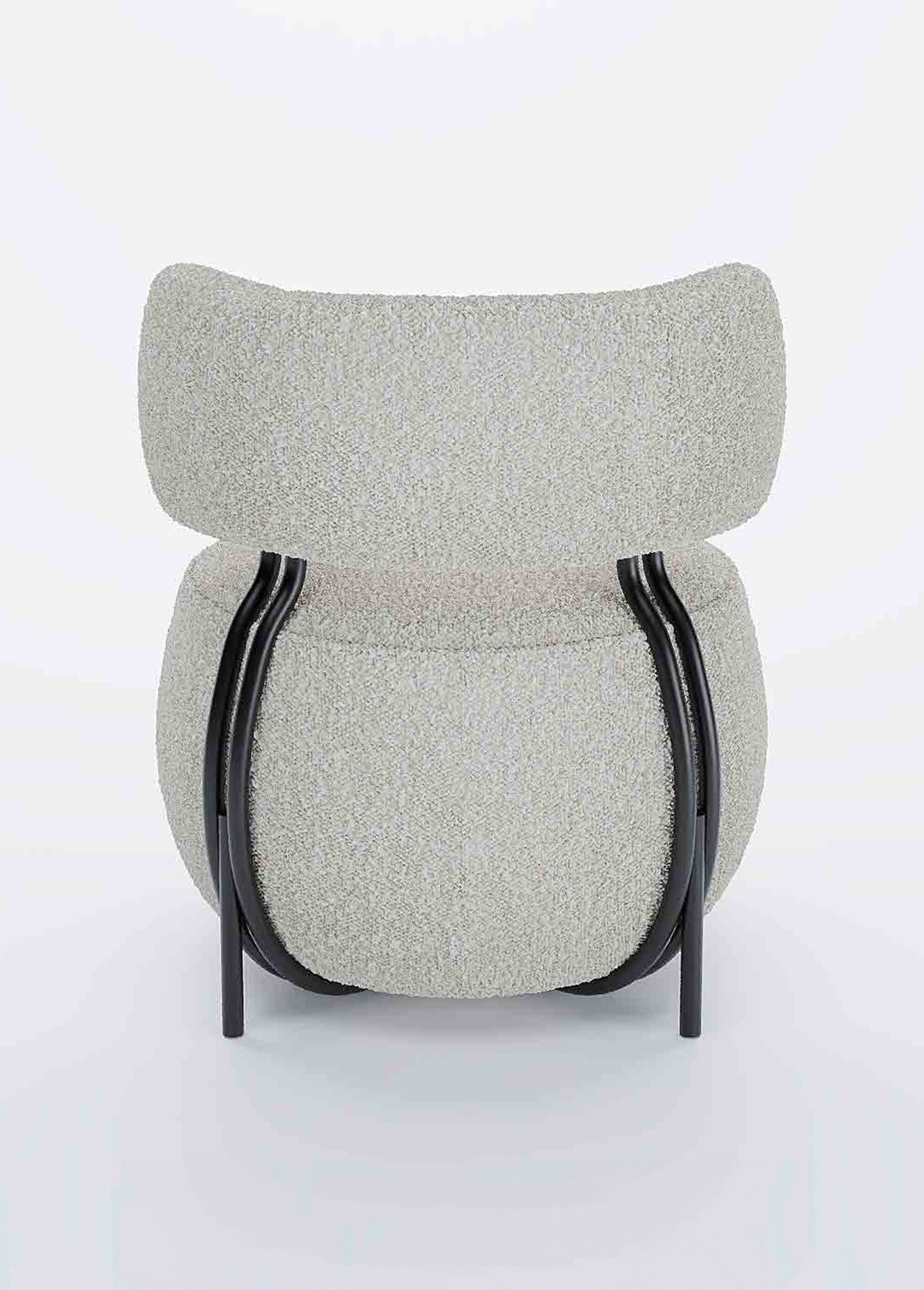 Fauteuil arrondi avec dossier et assise basse GRIS POT-MIA DO1