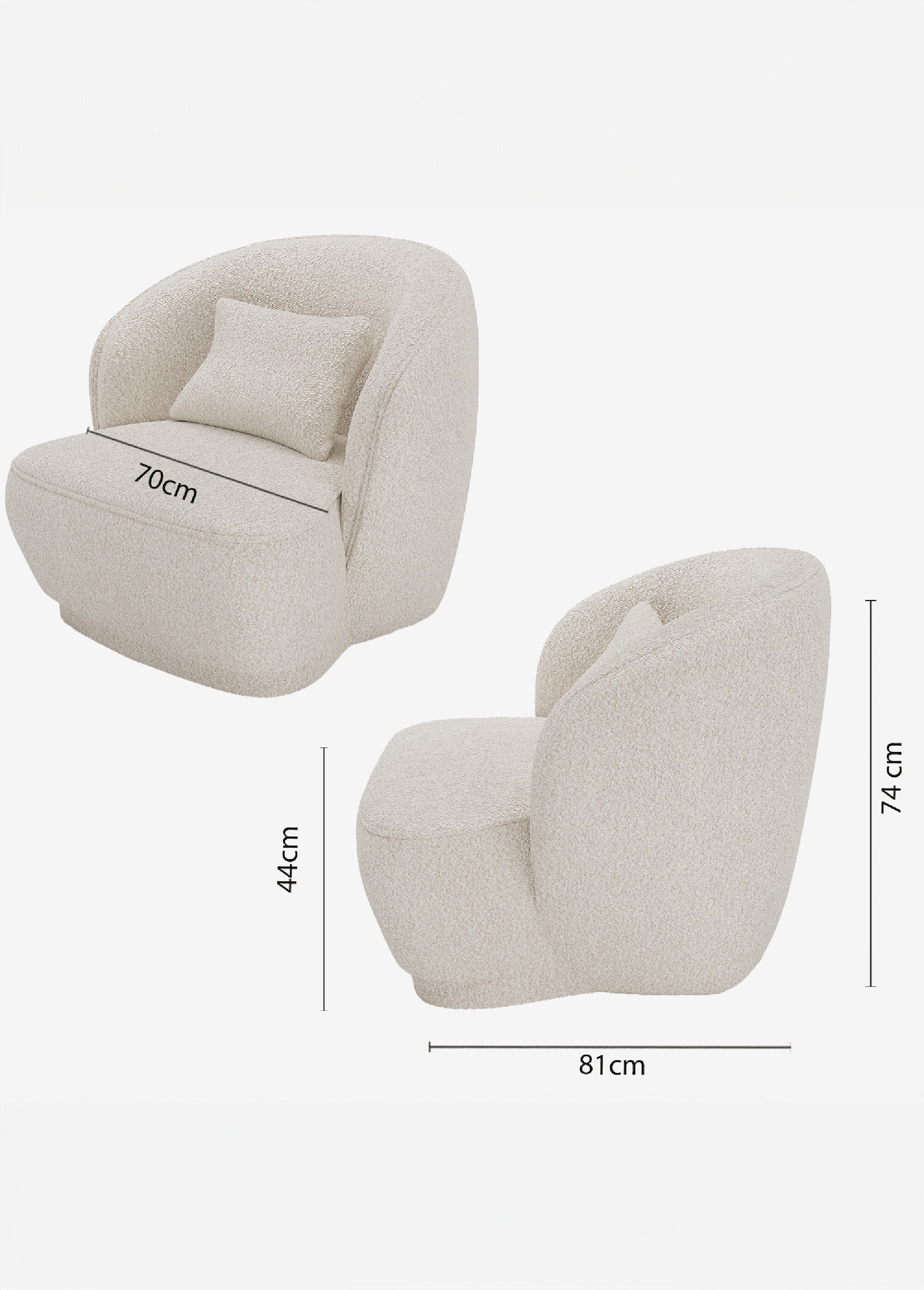 Fauteuil cocooning au look design GRIS POT-PABLO DE2