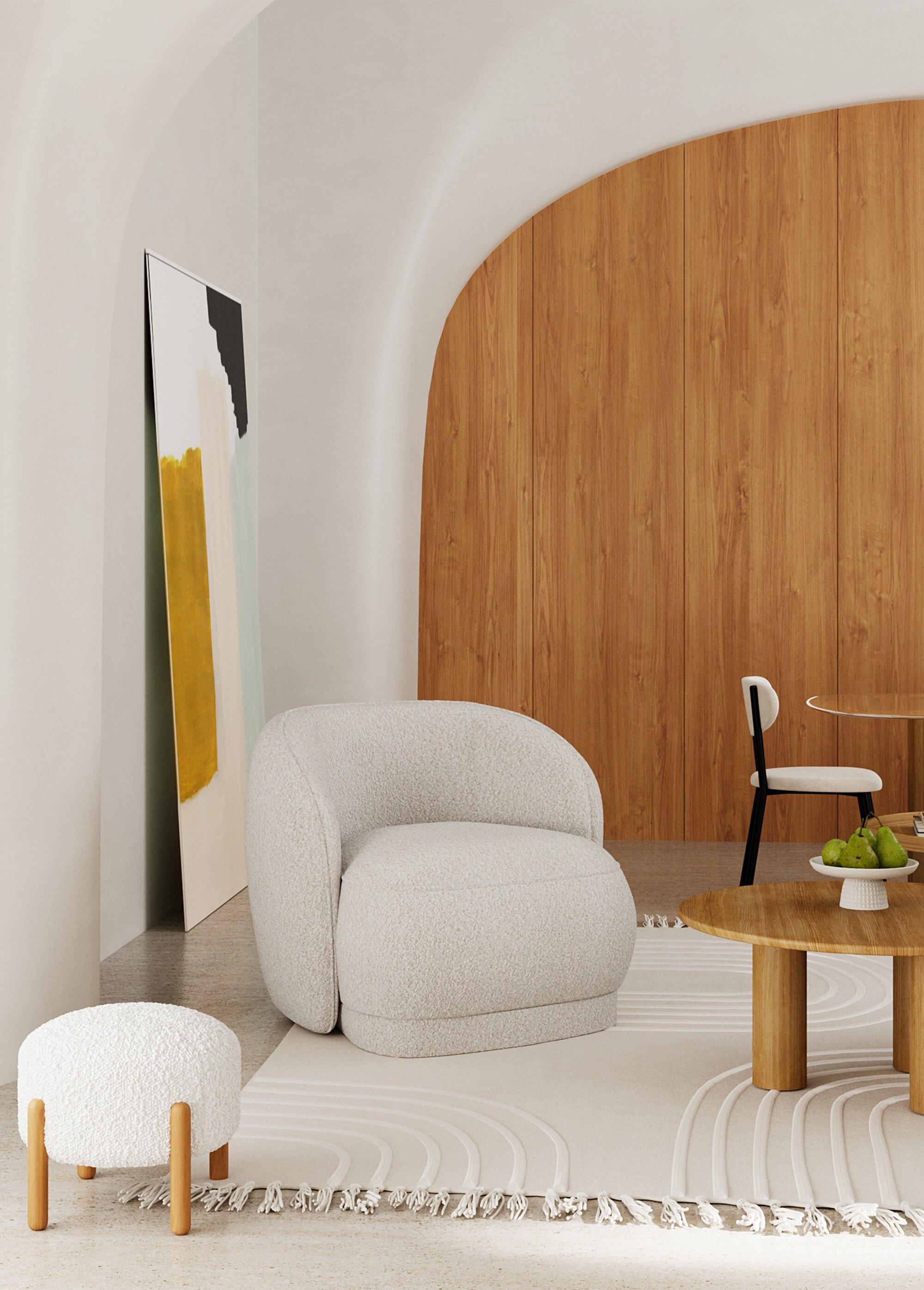 Fauteuil cocooning au look design GRIS POT-PABLO SF1