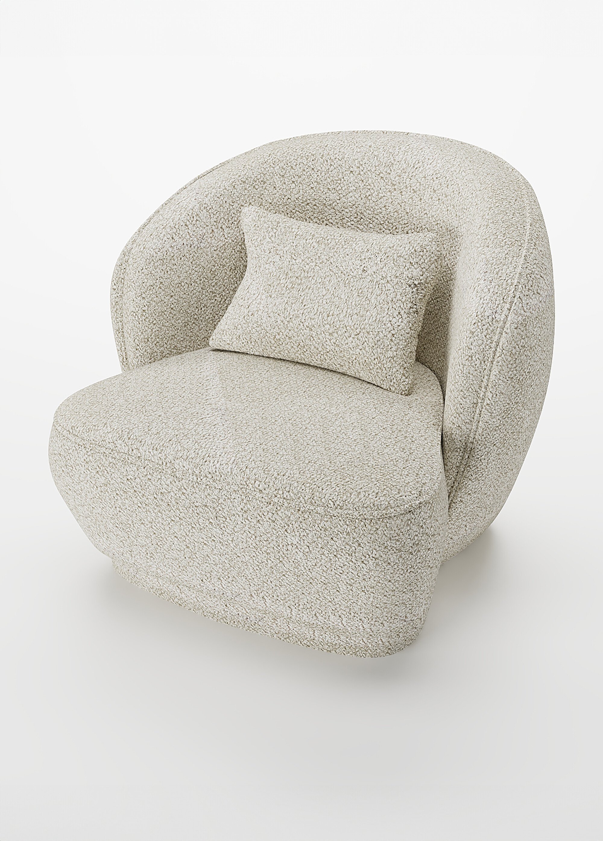 Fauteuil cocooning au look design BEIGE POT-PABLO FA1