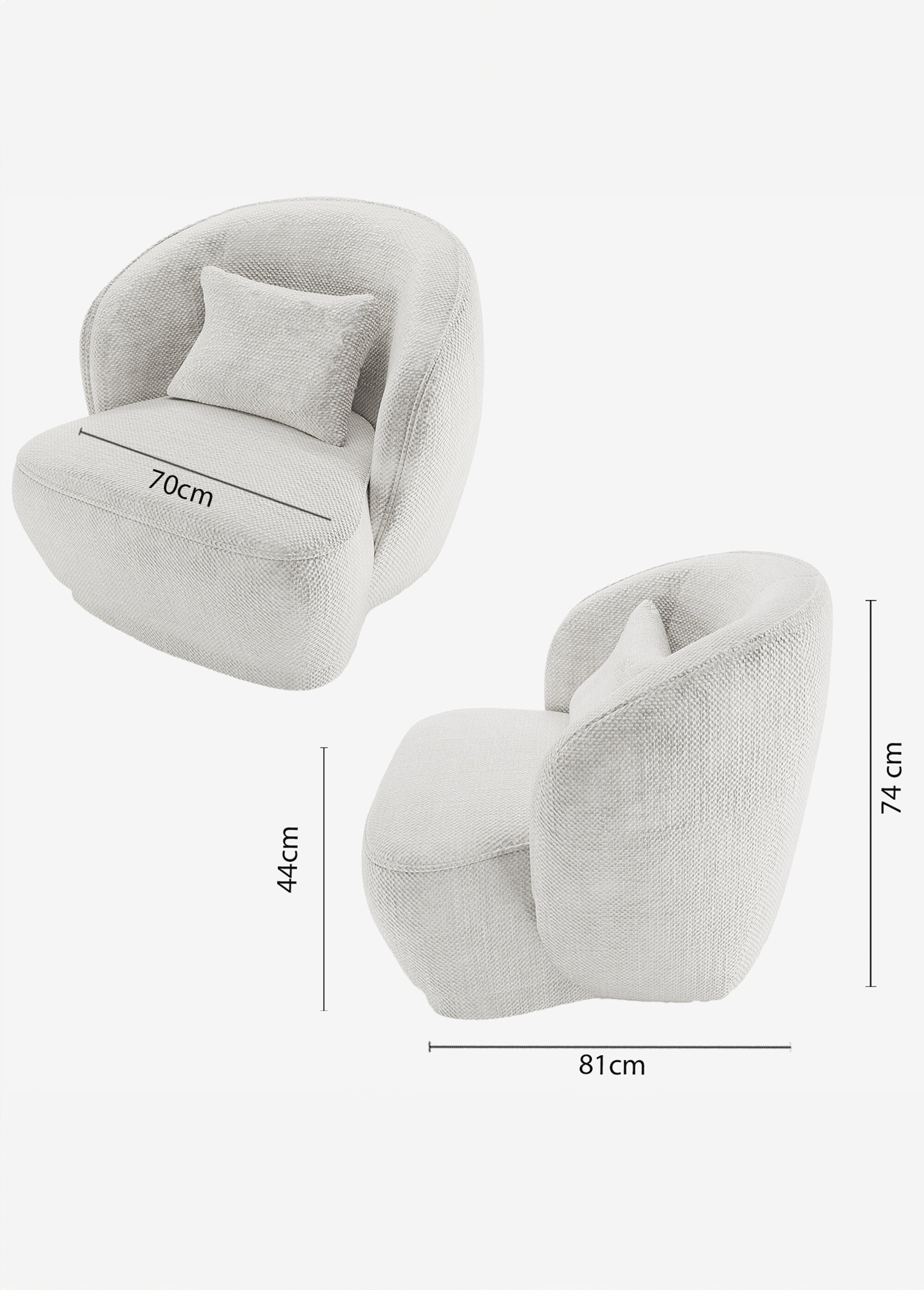Fauteuil cocooning au look design BLANC POT-PABLO DE2