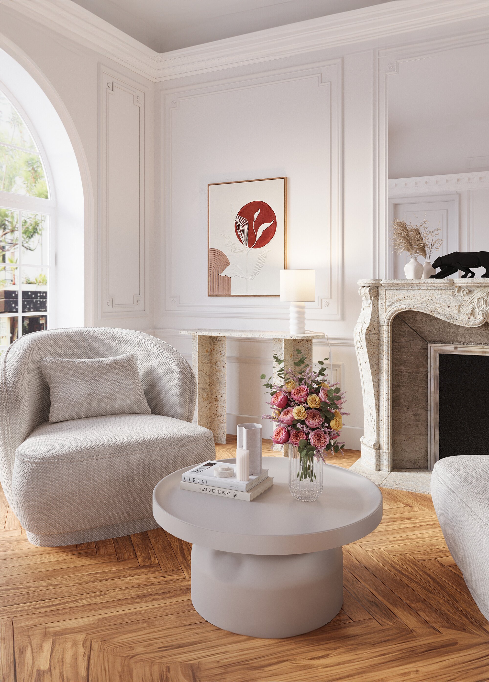 Fauteuil cocooning au look design BLANC POT-PABLO SF1