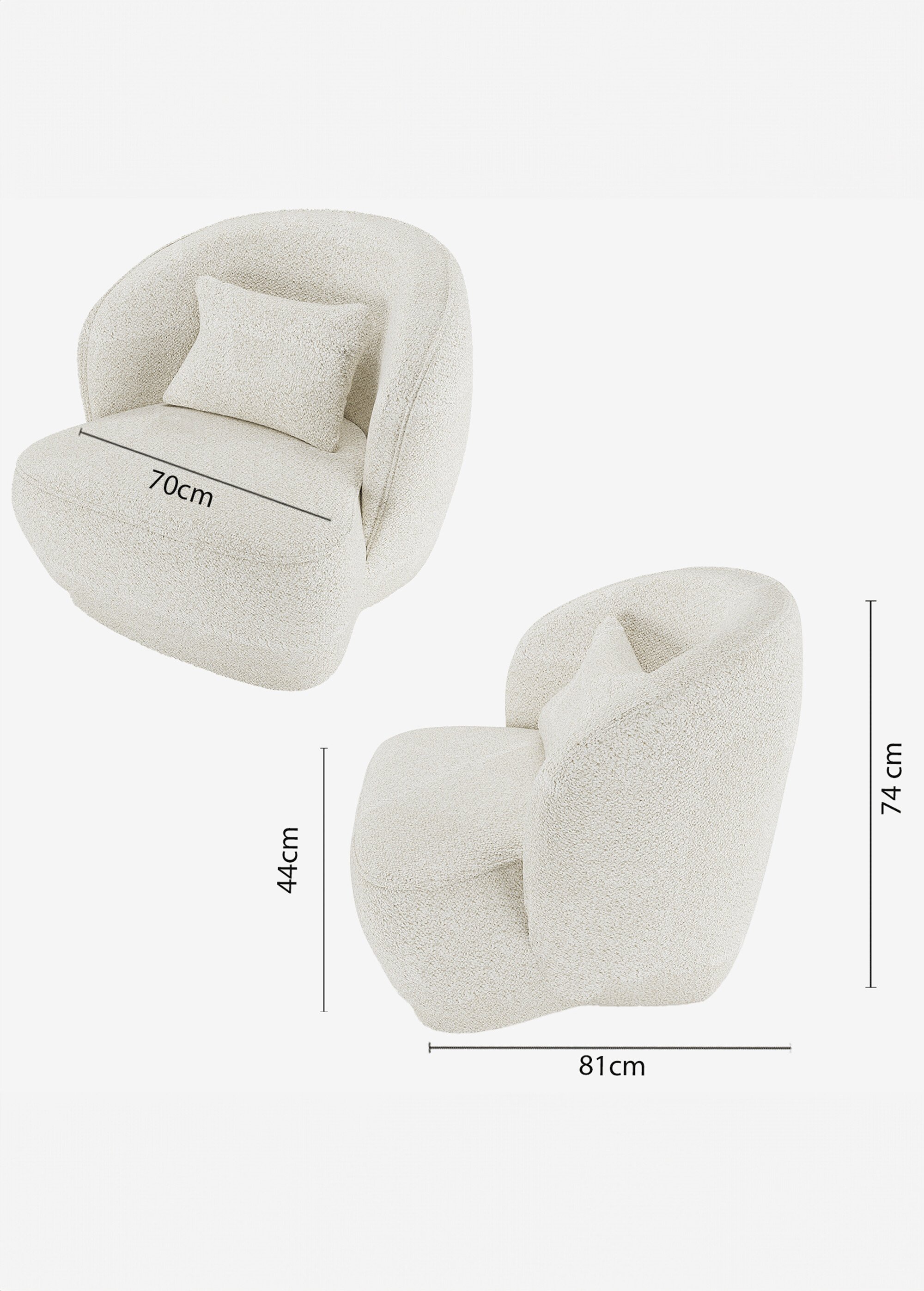 Fauteuil cocooning au look design BLANC POT-PABLO DE2