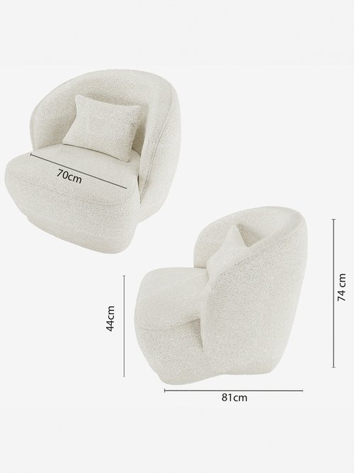 Fauteuil cocooning au look design BLANC POT-PABLO DE2