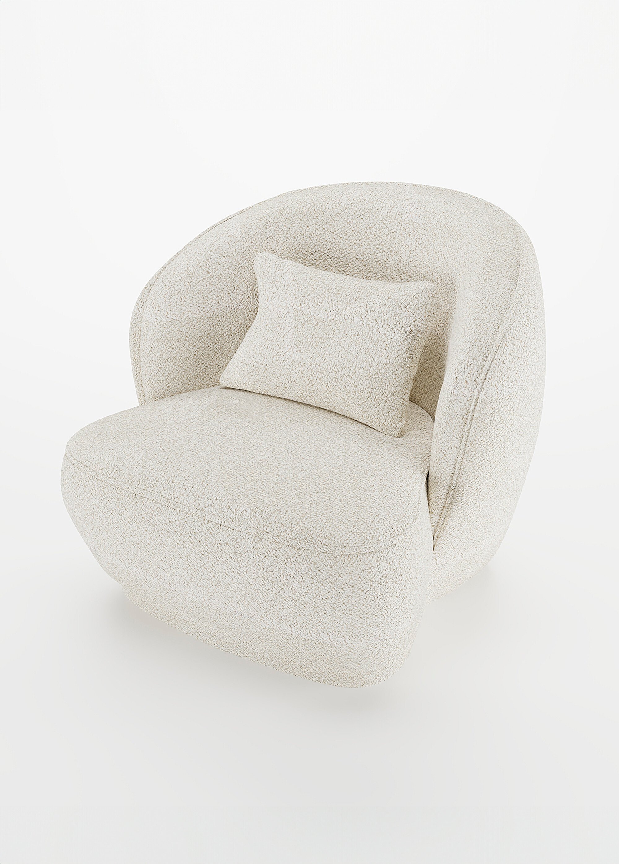 Fauteuil cocooning au look design BLANC POT-PABLO FA1